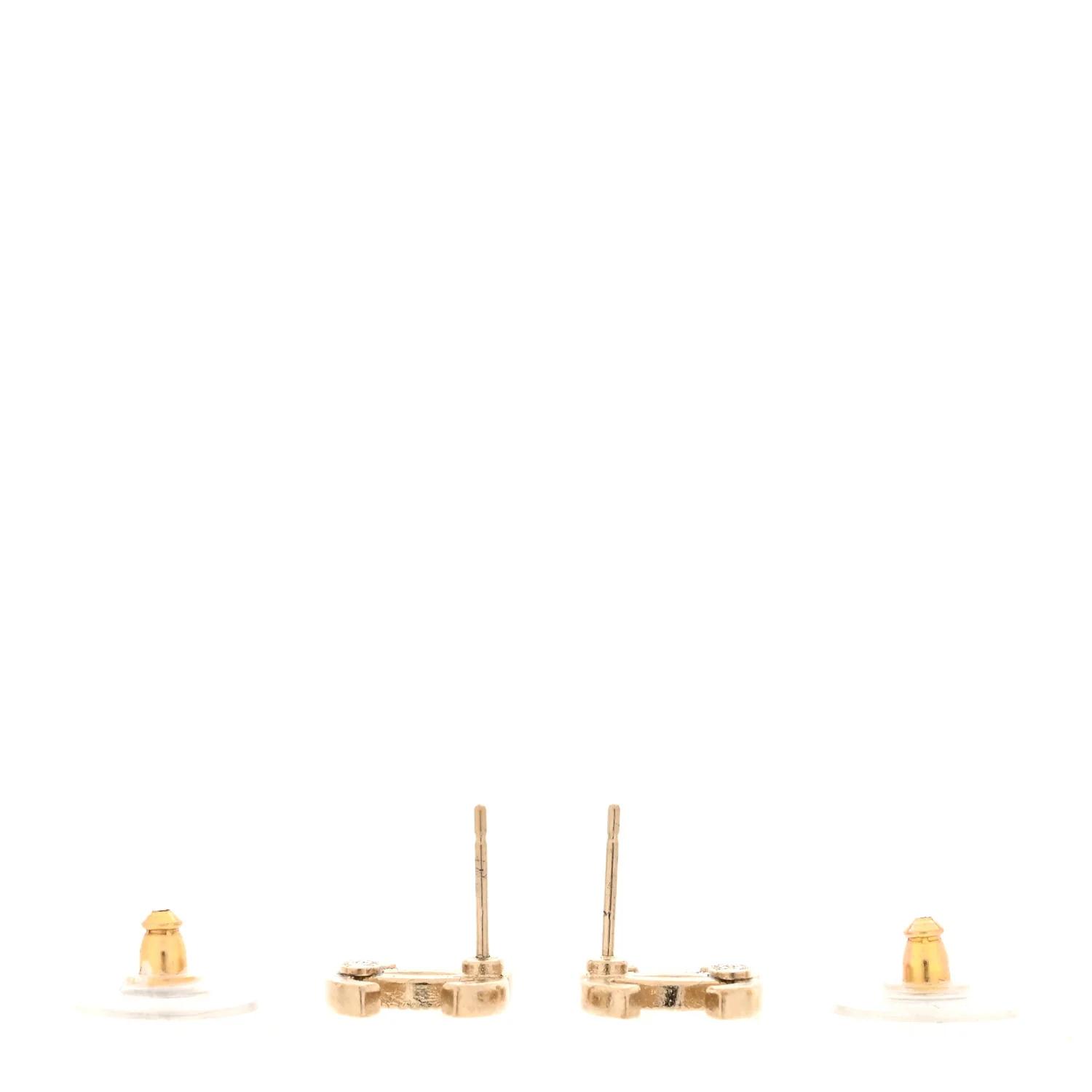 Crystal CC Earrings Light Gold - Image 3