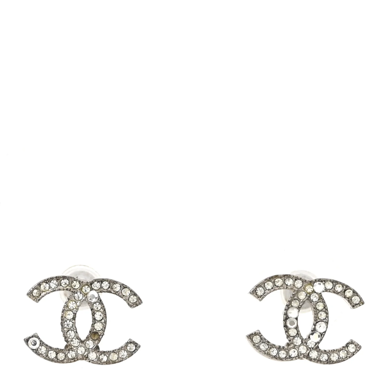 Crystal CC Earrings Silver