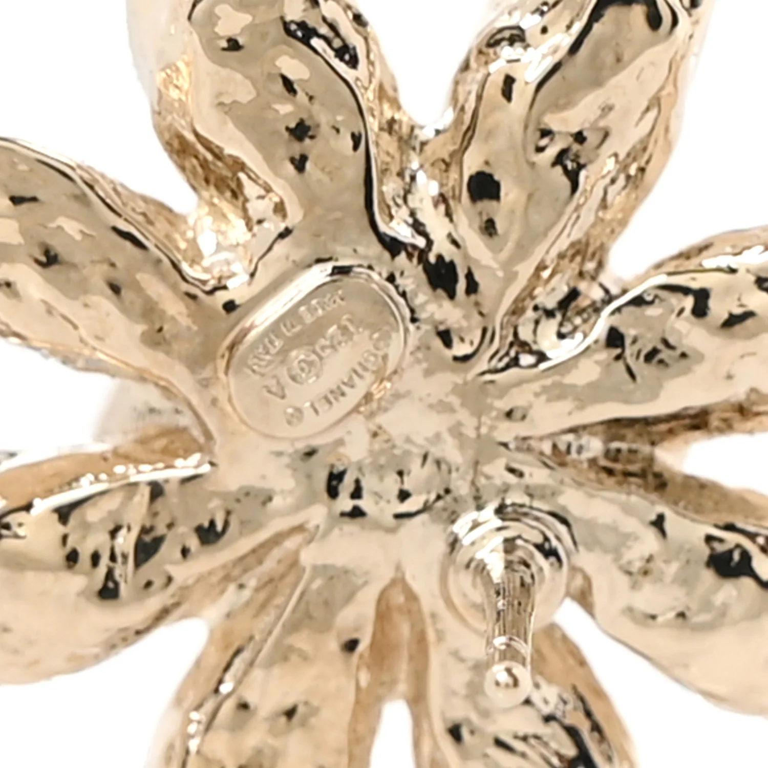 Crystal CC Flower Earrings Gold - Image 4
