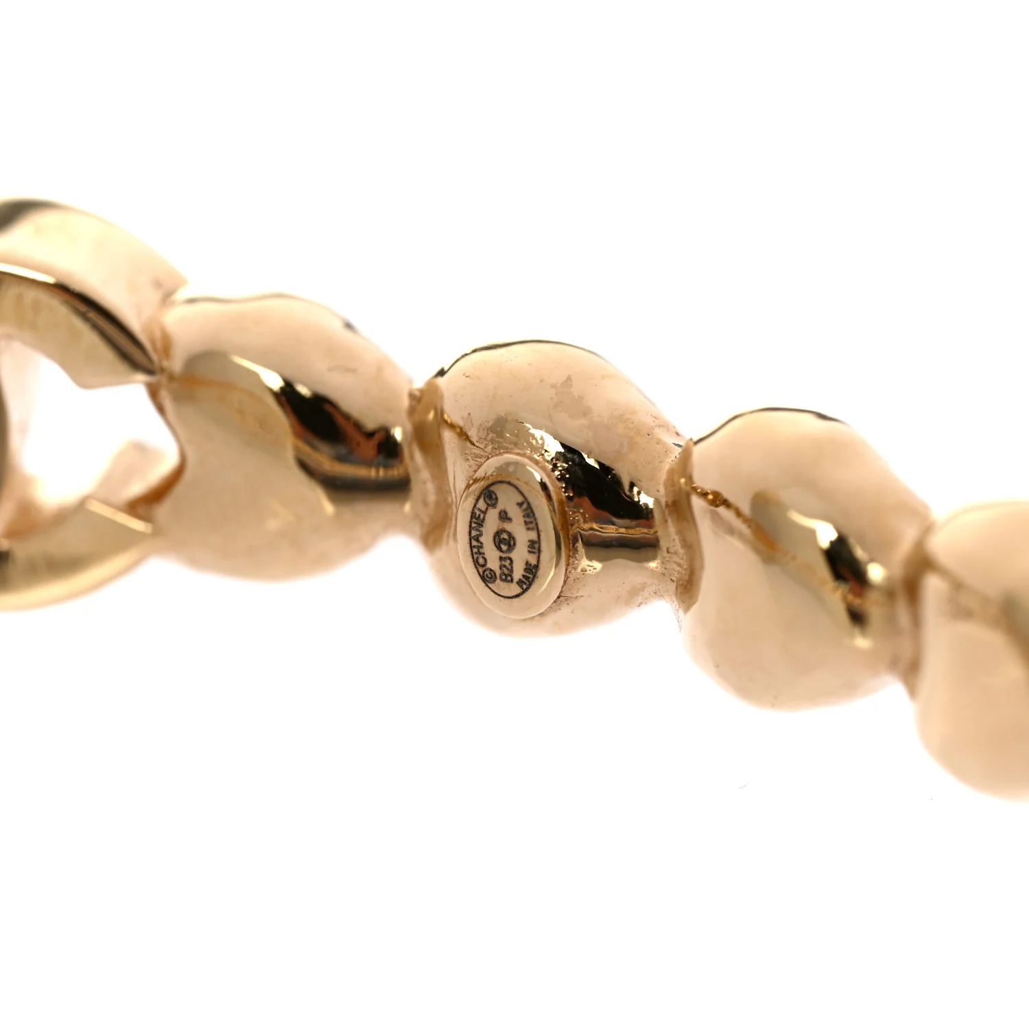 Crystal CC Heart Link Bracelet Gold - Image 4