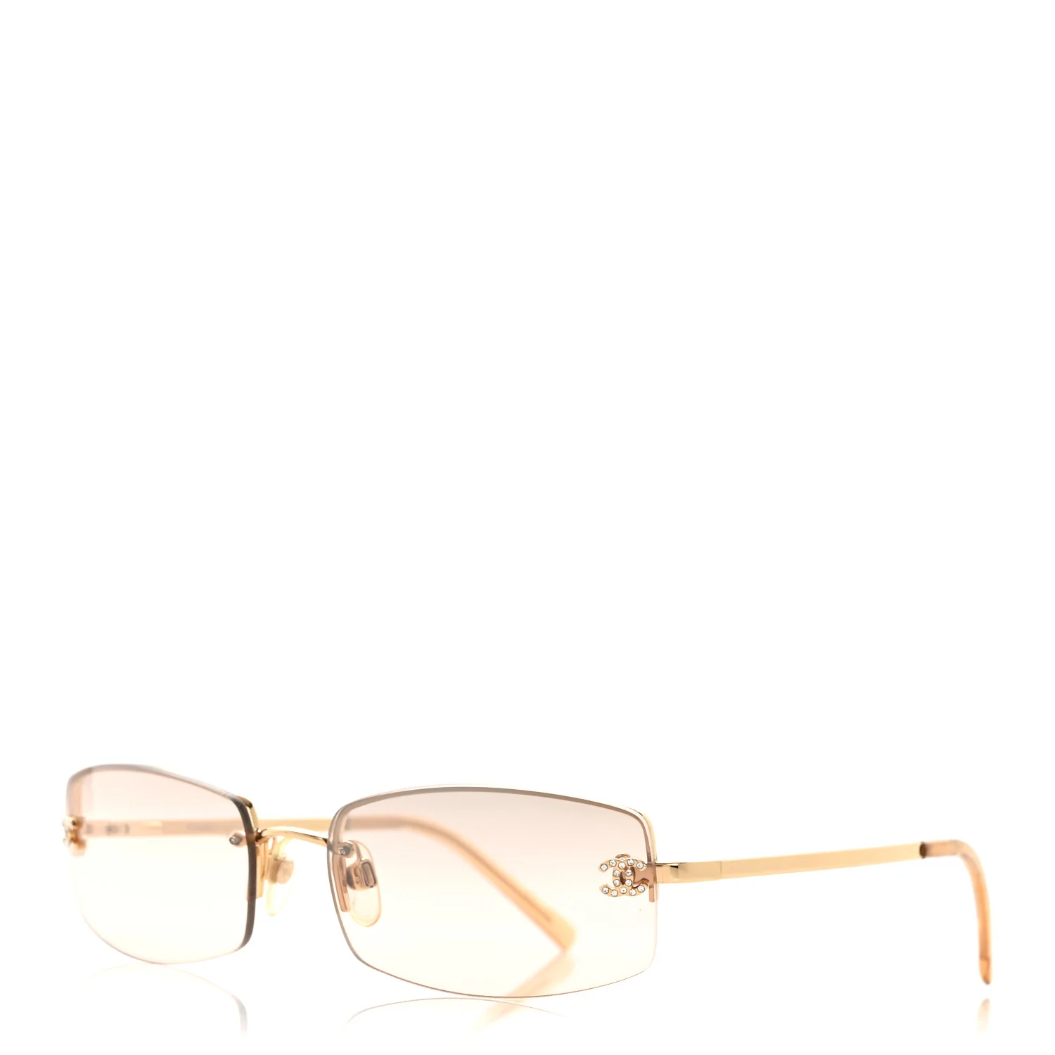 Crystal CC Logo Sunglasses 4093-B Gold