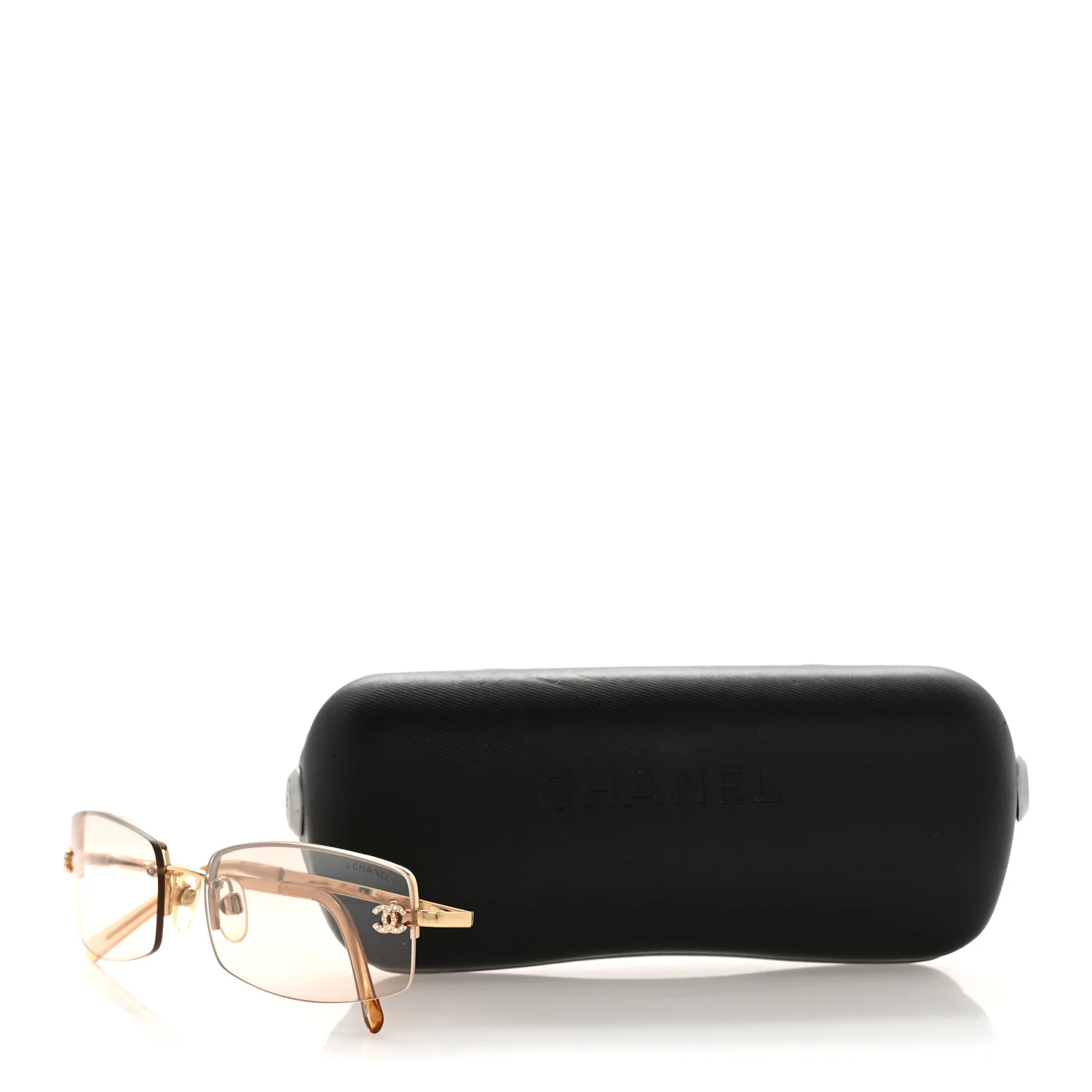 Crystal CC Logo Sunglasses 4093-B Gold - Image 8