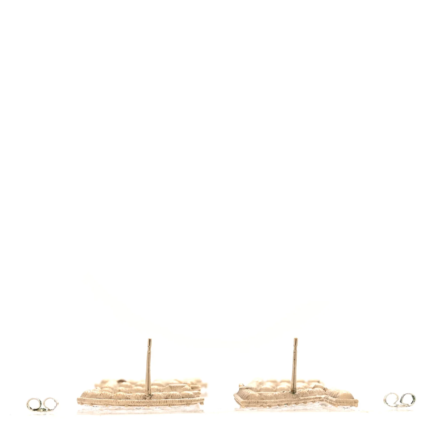 Crystal Cha-Nel Logo Drop Earrings Gold - Image 3