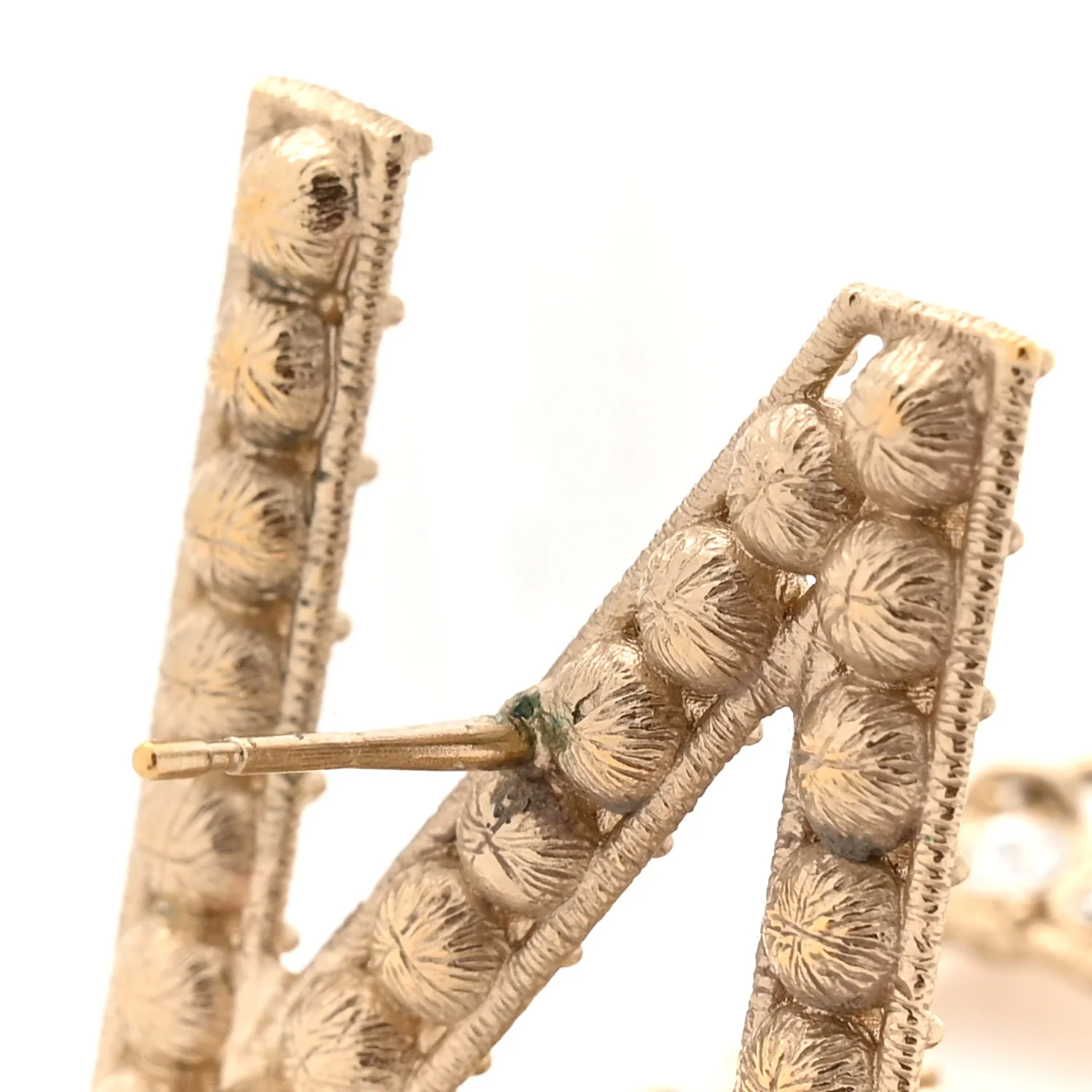 Crystal Cha-Nel Logo Drop Earrings Gold - Image 5