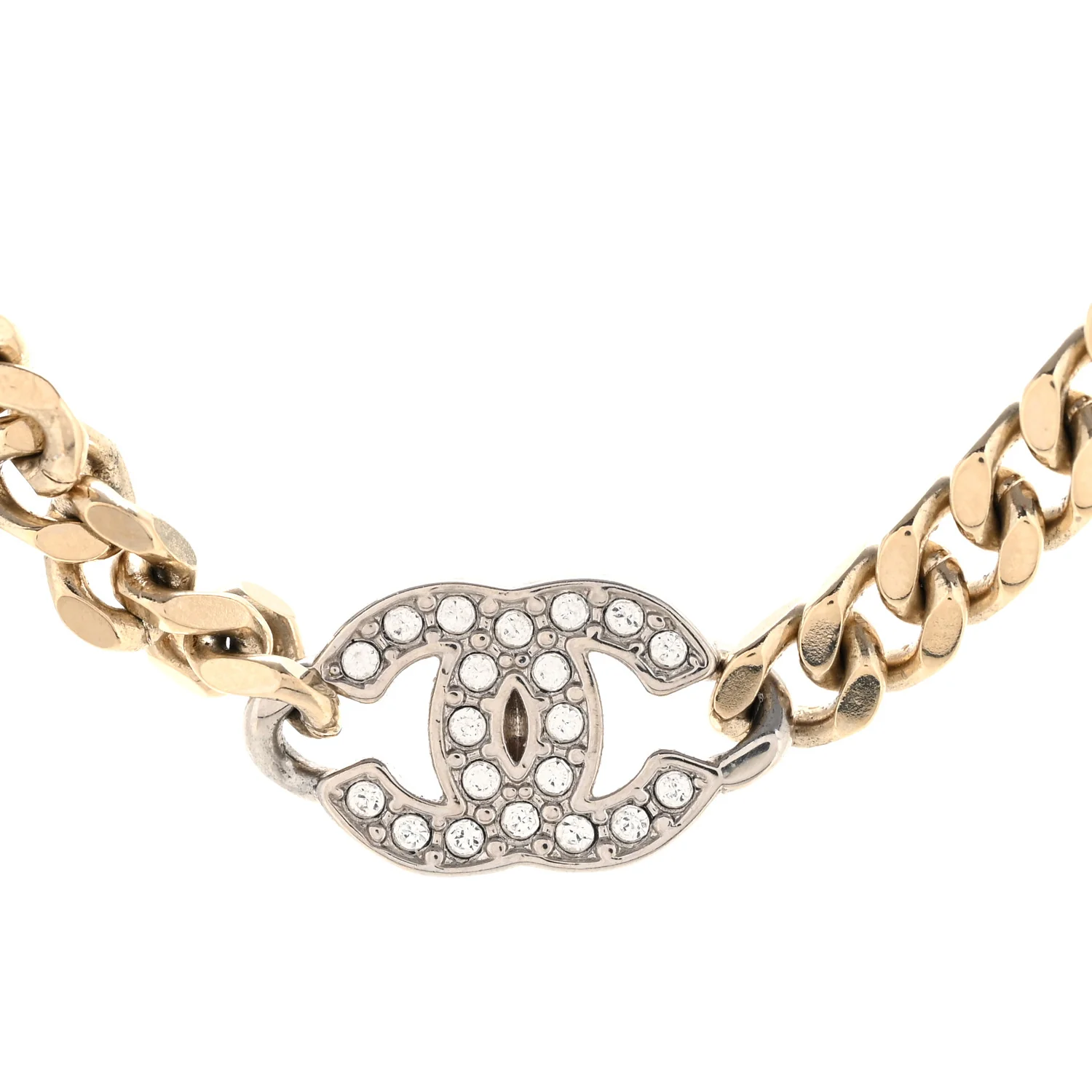 Crystal Chain CC Link Choker Gold Silver - Image 4