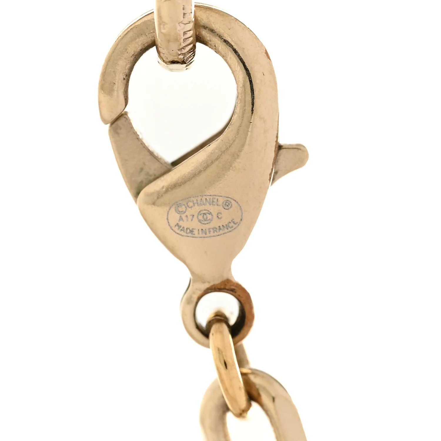 Crystal Chain Short Logo Necklace Gold - Image 5