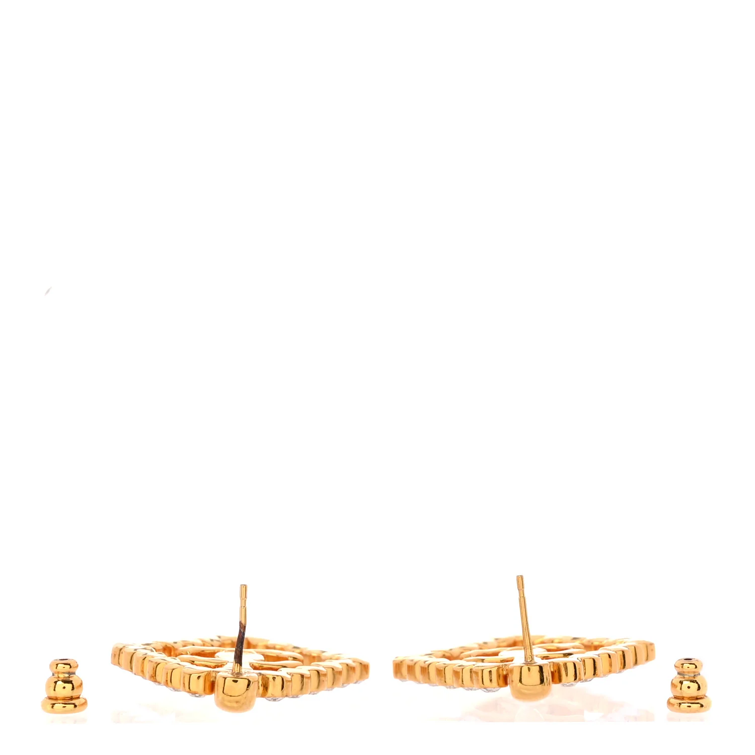 Crystal Diamond CC Earrings Gold - Image 3