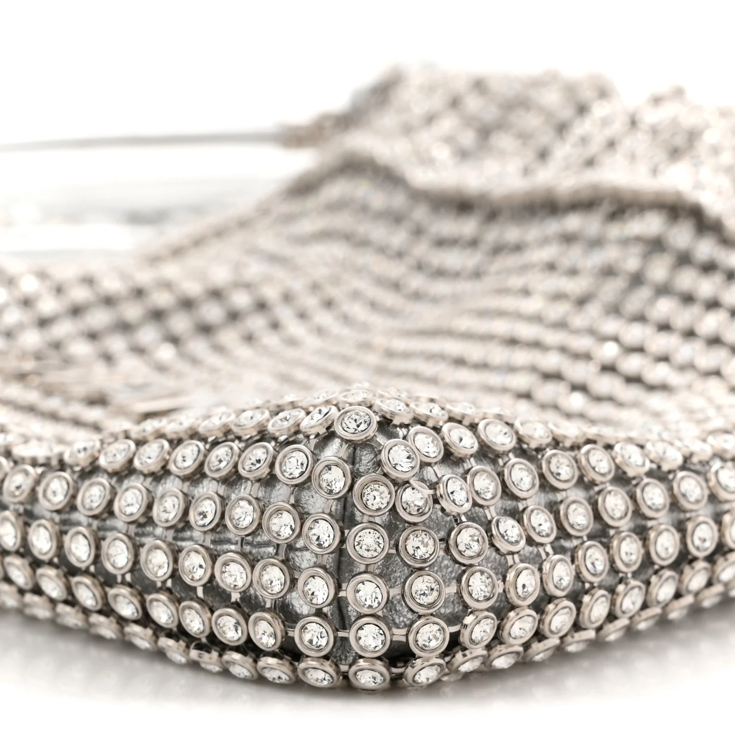 Crystal Embellished Metallic Lambskin Mini Chanel 22 Silver - Image 10
