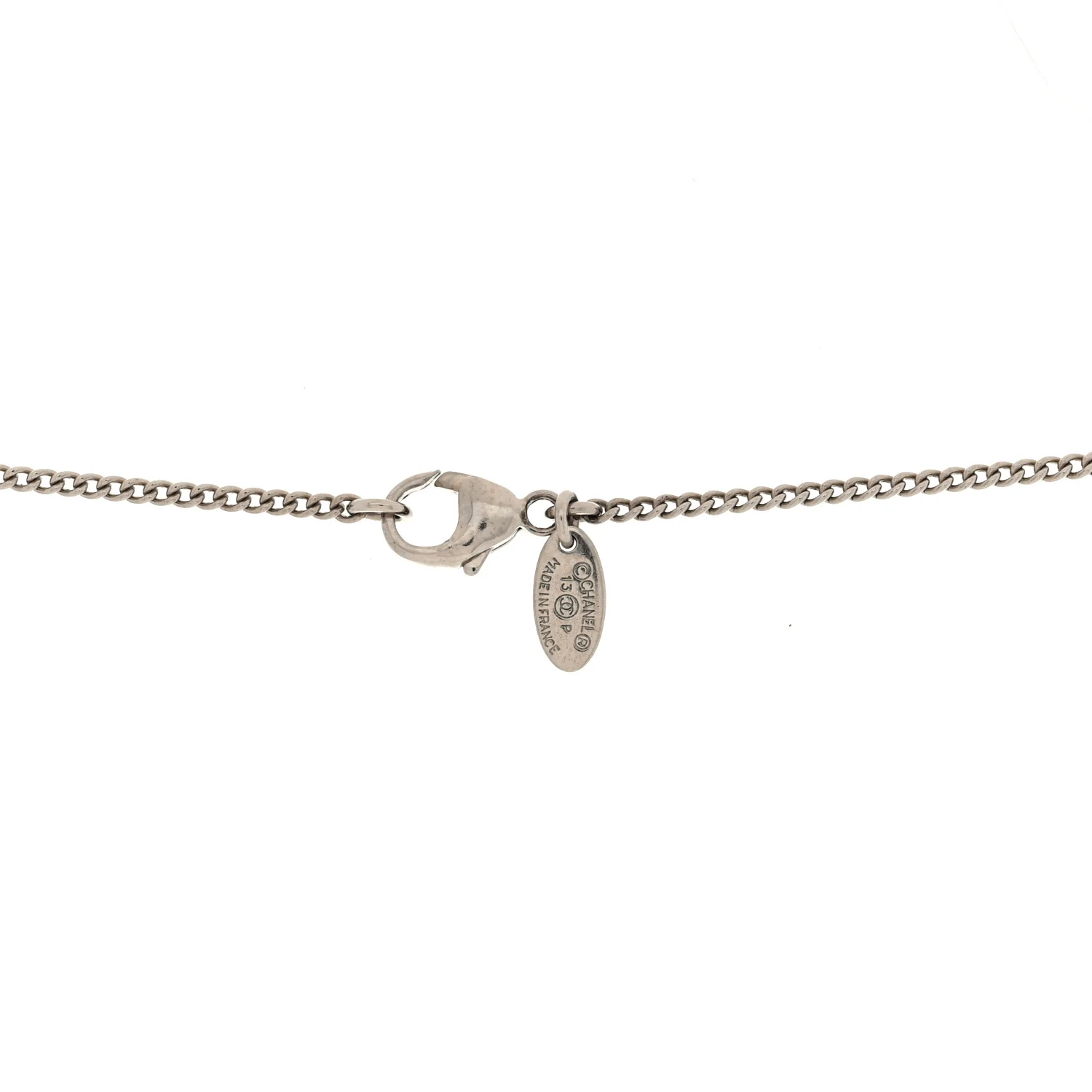 Crystal Large CC Necklace Silver - Image 4