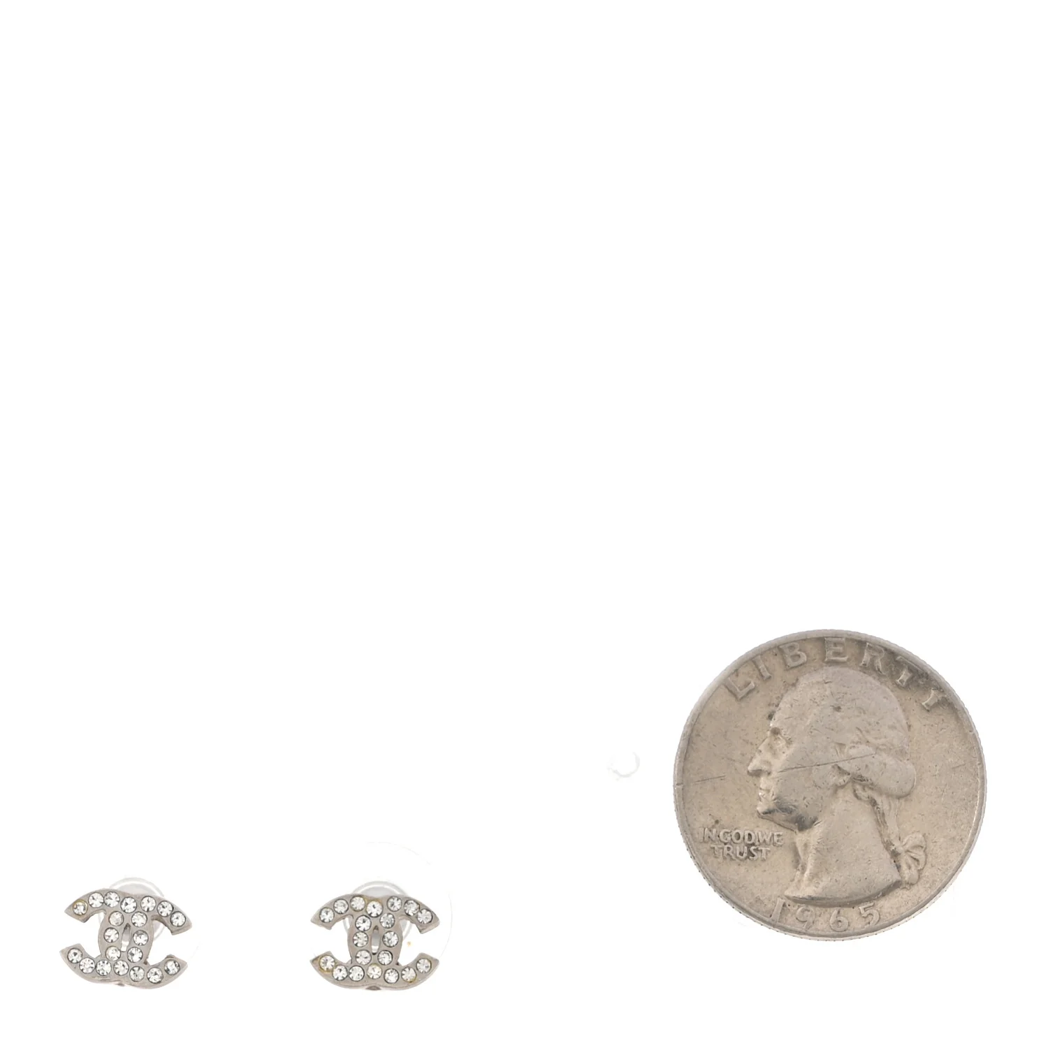 Crystal Mini Timeless CC Earrings Silver - Image 2