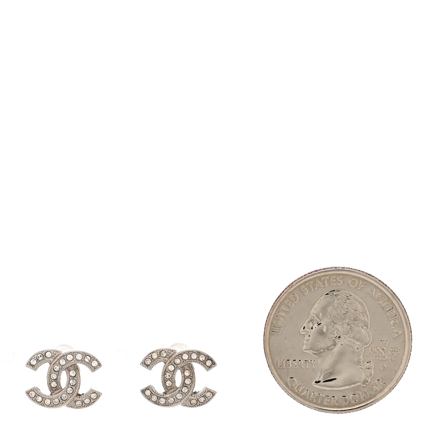 Crystal Mini Timeless CC Earrings Silver - Image 2