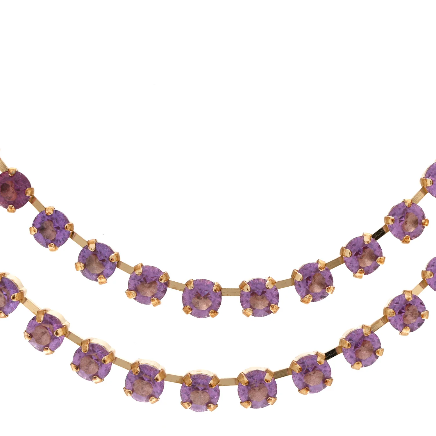 Crystal Multi Strand CC Short Necklace Gold Pink Orange Purple Yellow - Image 4