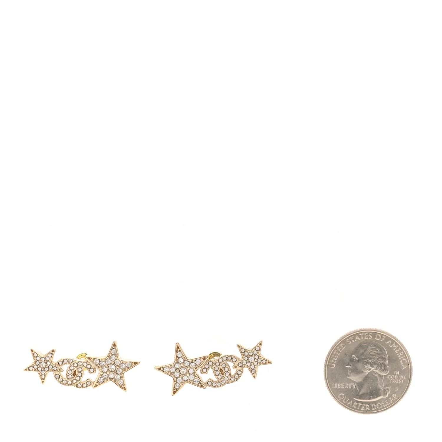 Crystal Star CC Earrings Gold - Image 2