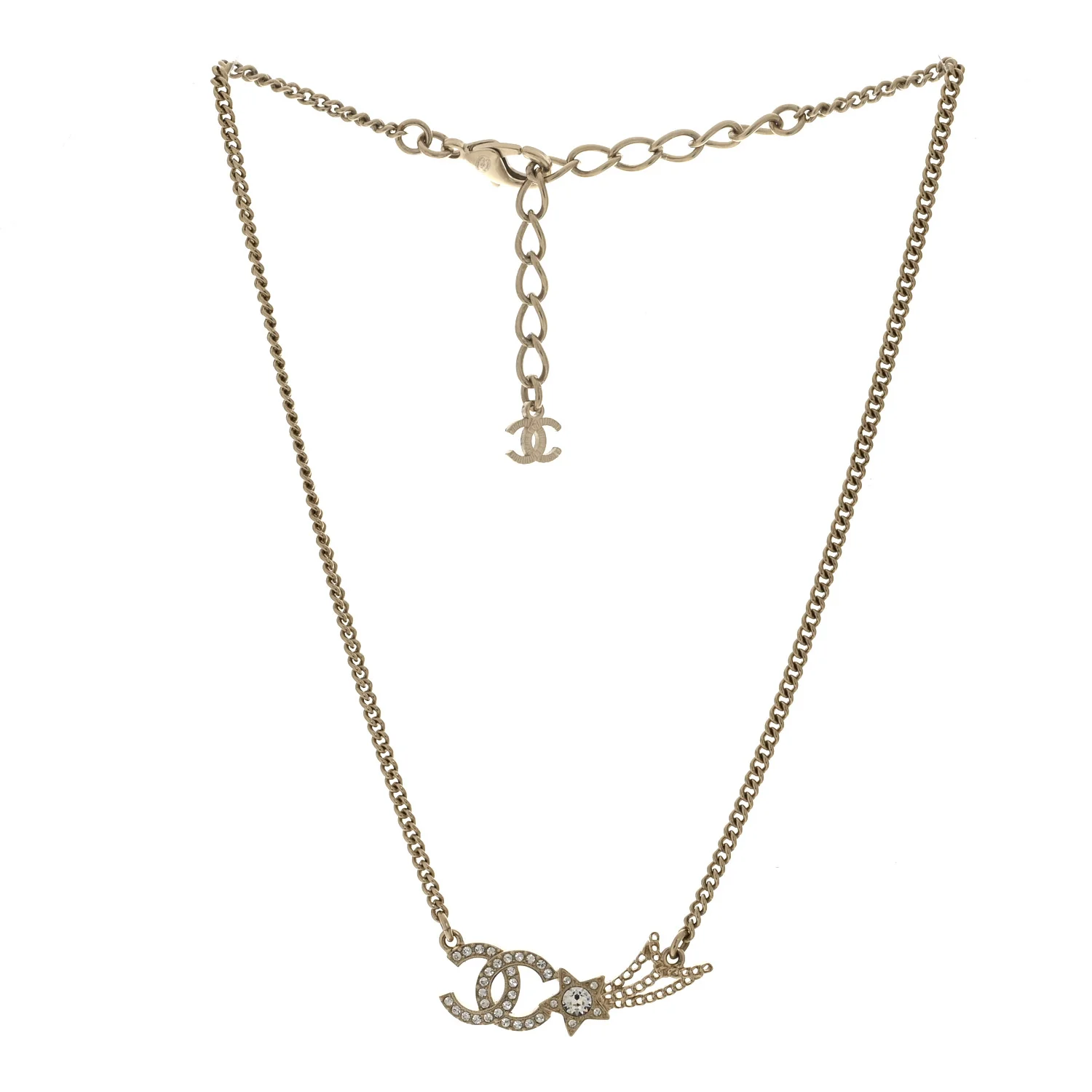 Crystal Starfall CC Pendant Necklace Gold - Image 3