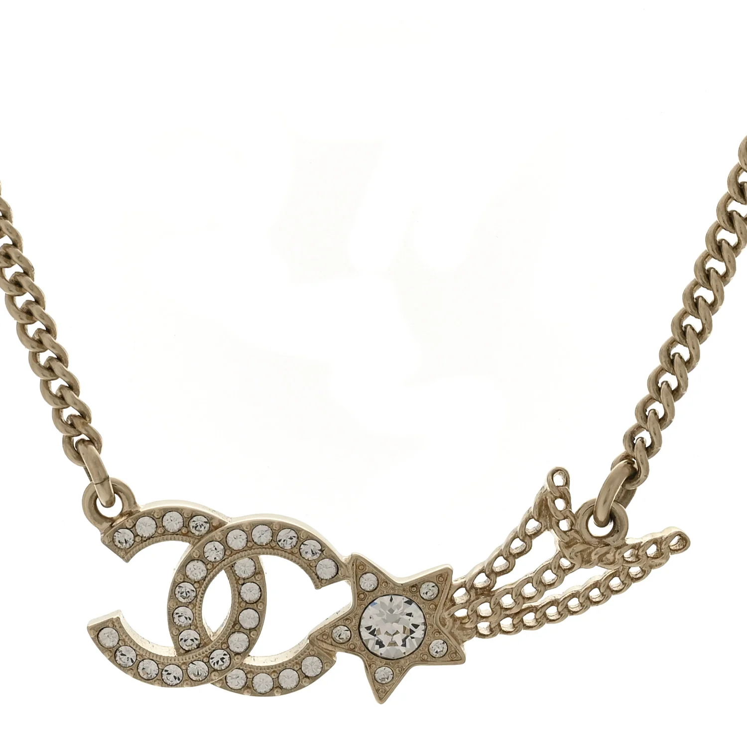 Crystal Starfall CC Pendant Necklace Gold - Image 4