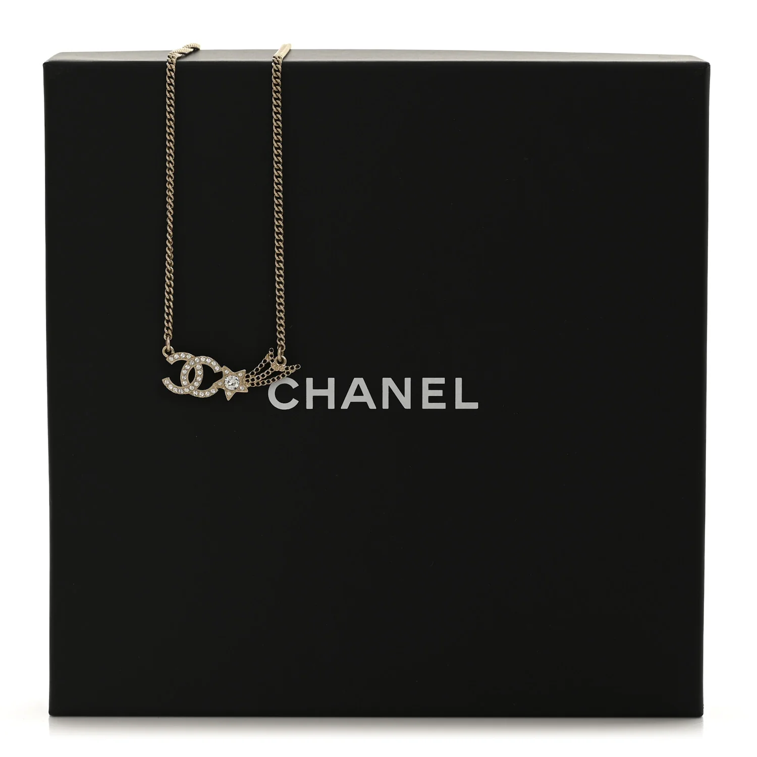 Crystal Starfall CC Pendant Necklace Gold - Image 6