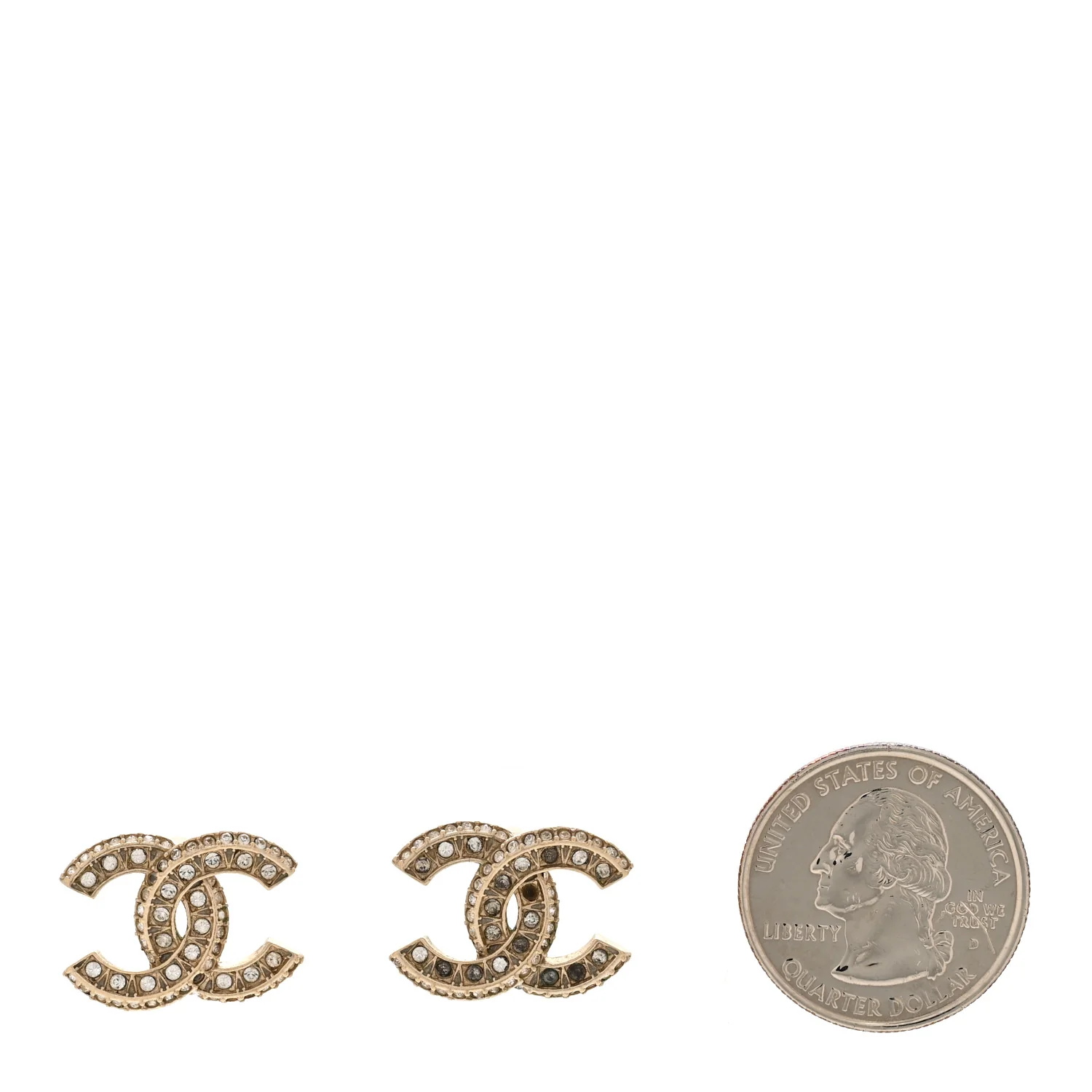 Crystal Timeless CC Earrings Light Gold - Image 2