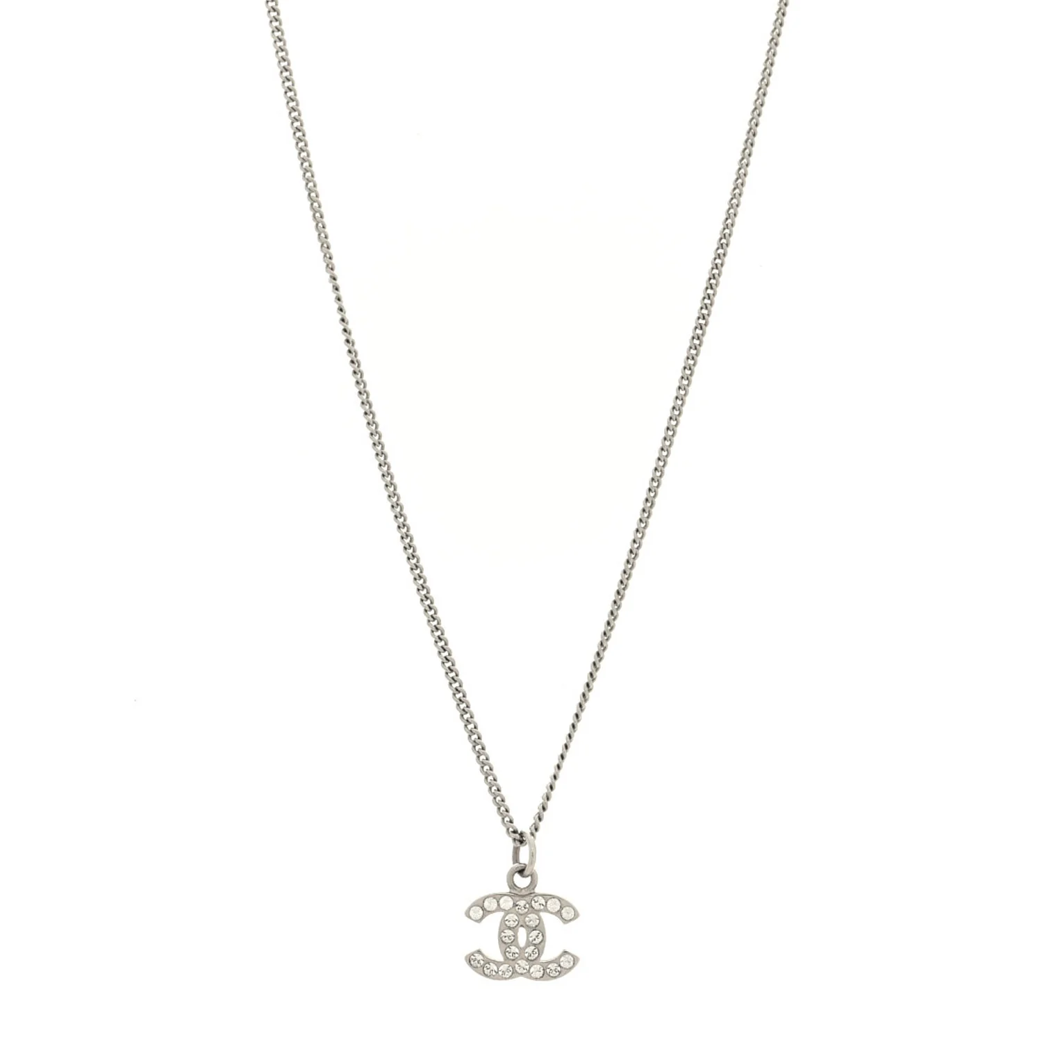 Crystal Timeless CC Necklace Silver