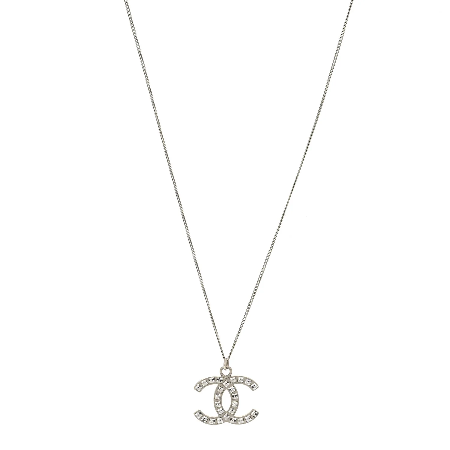 Crystal Timeless CC Necklace Silver
