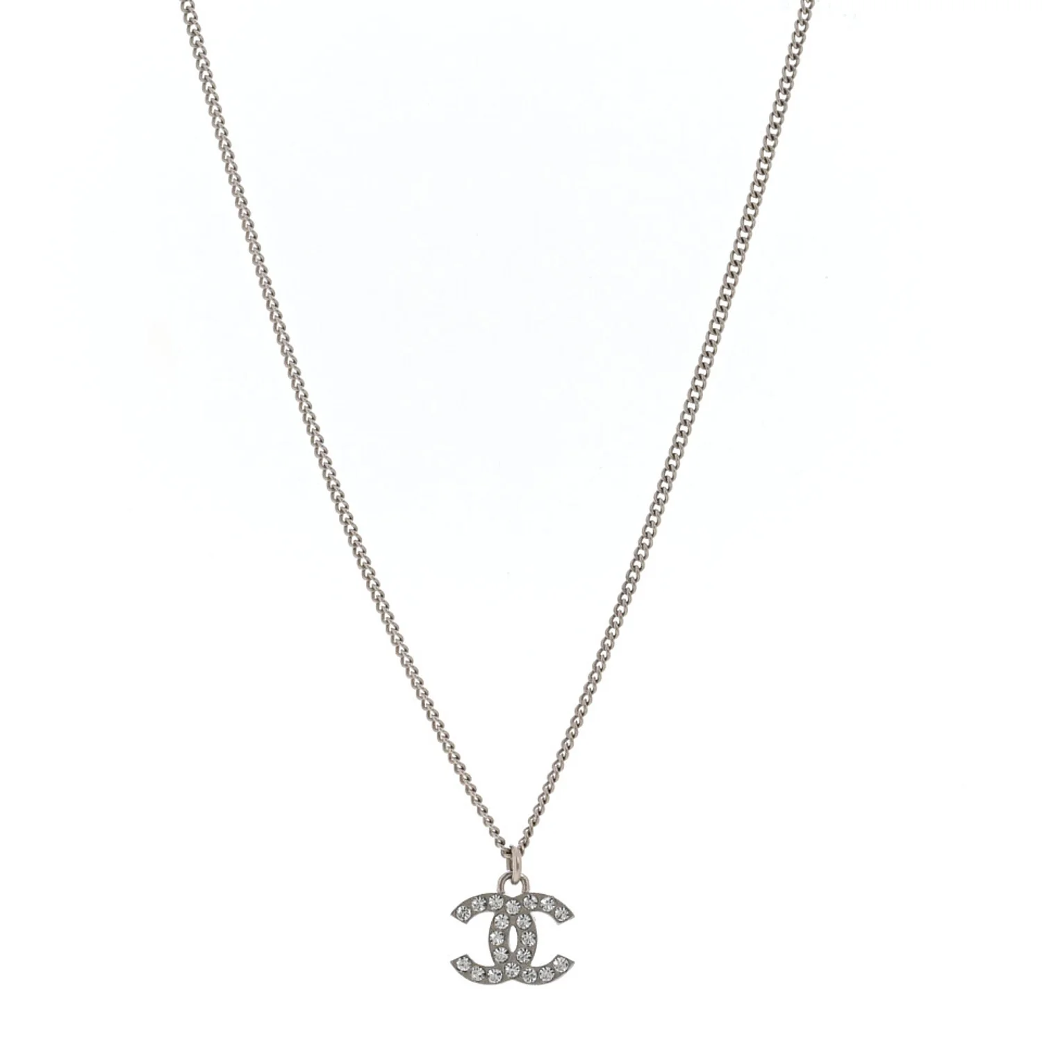 Crystal Timeless CC Necklace Silver