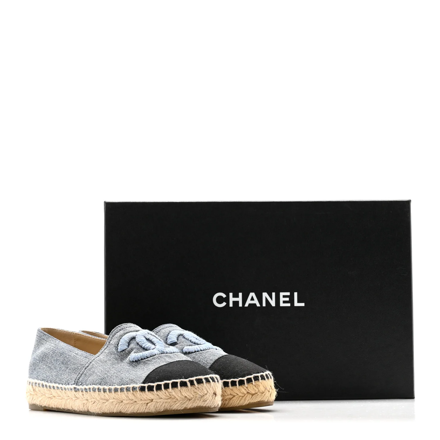 Denim CC Espadrilles 37 Blue Black - Image 12