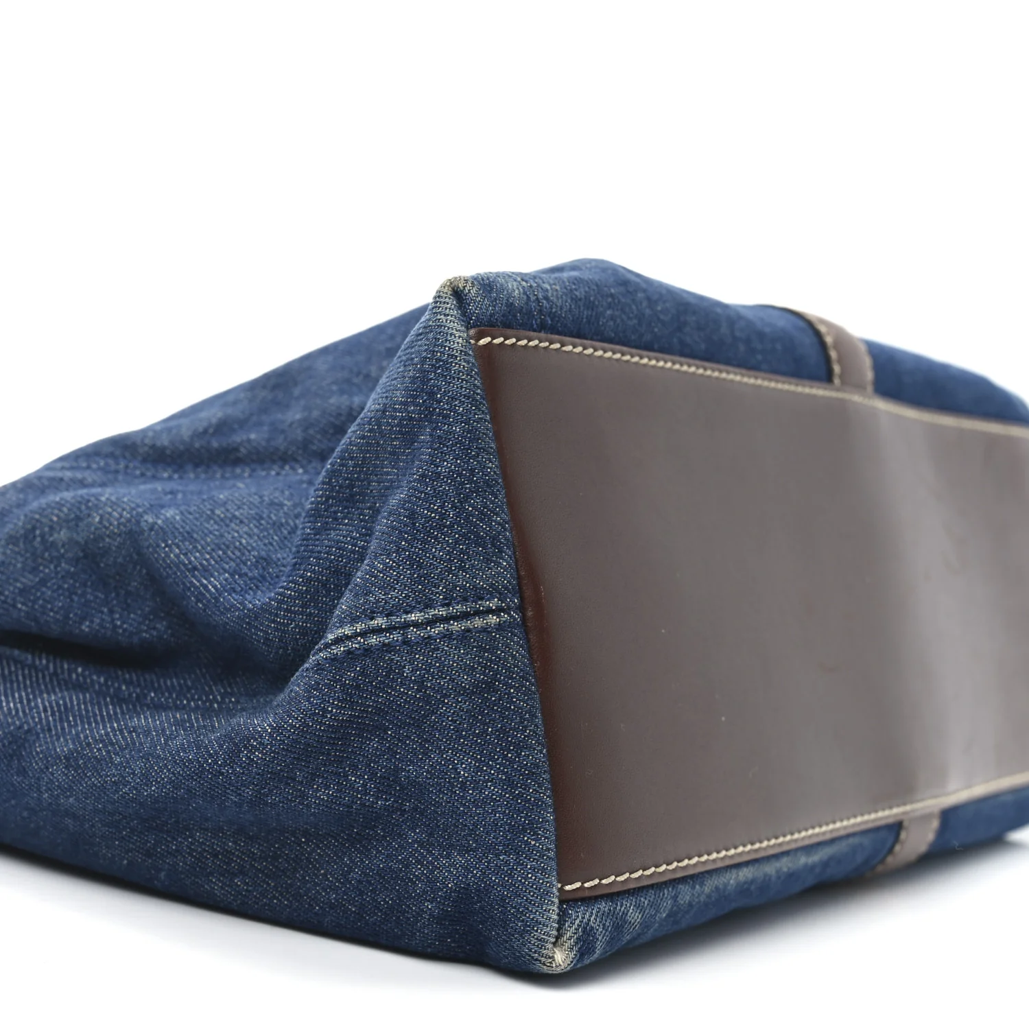 Denim CC Tote Bag Blue Brown - Image 9