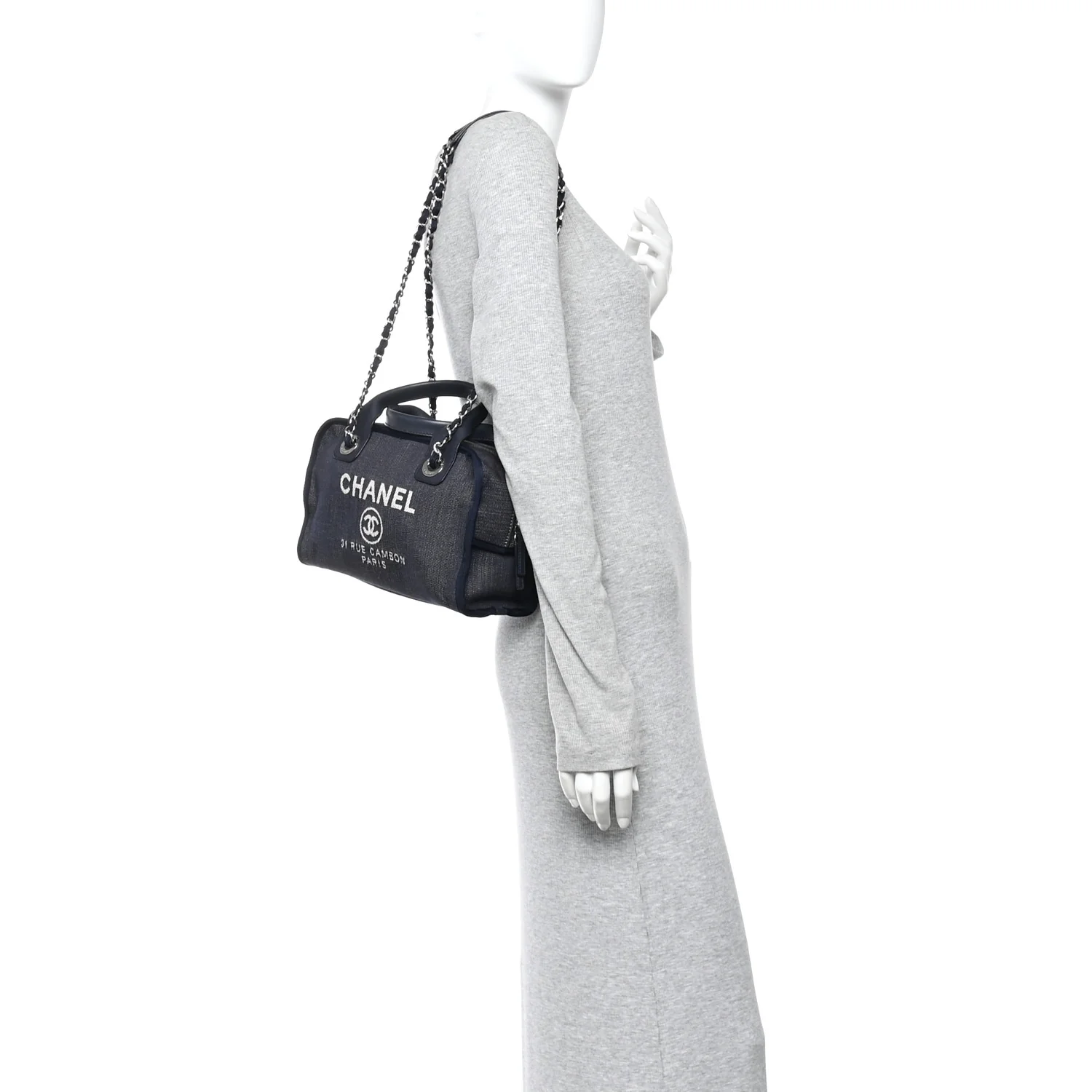 Denim Deauville Bowling Bag Blue - Image 3