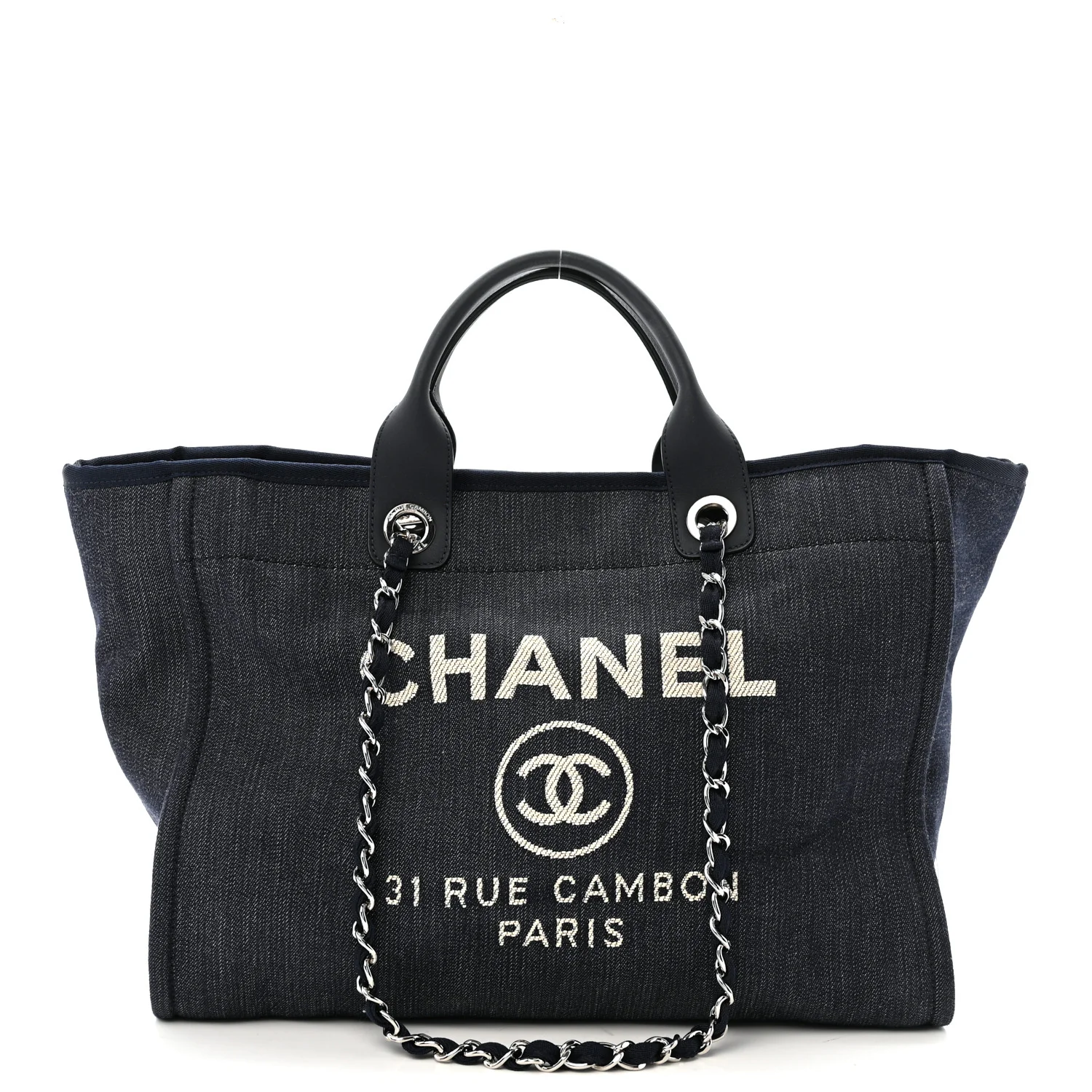 Denim Large Deauville Tote Dark Blue