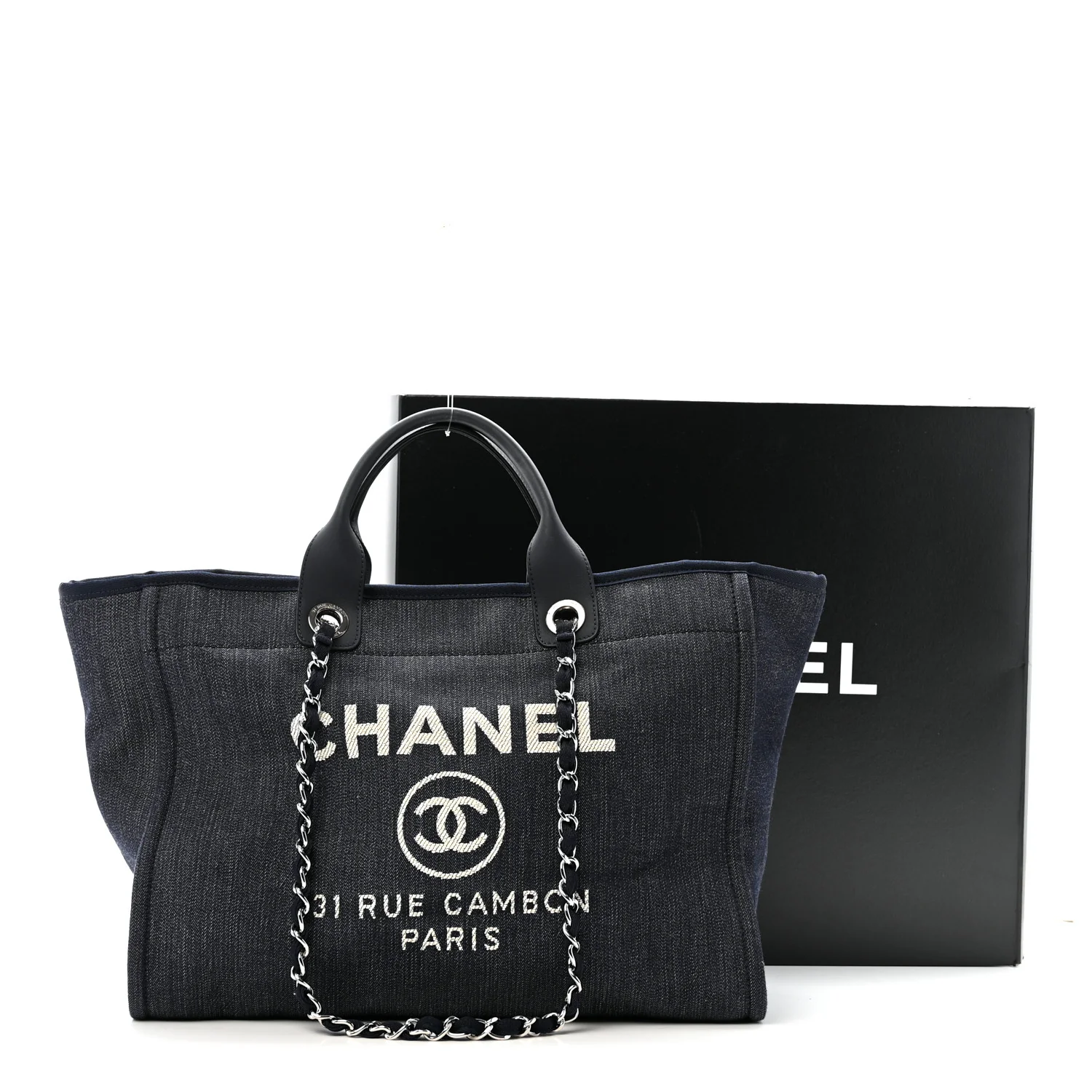 Denim Large Deauville Tote Dark Blue - Image 13