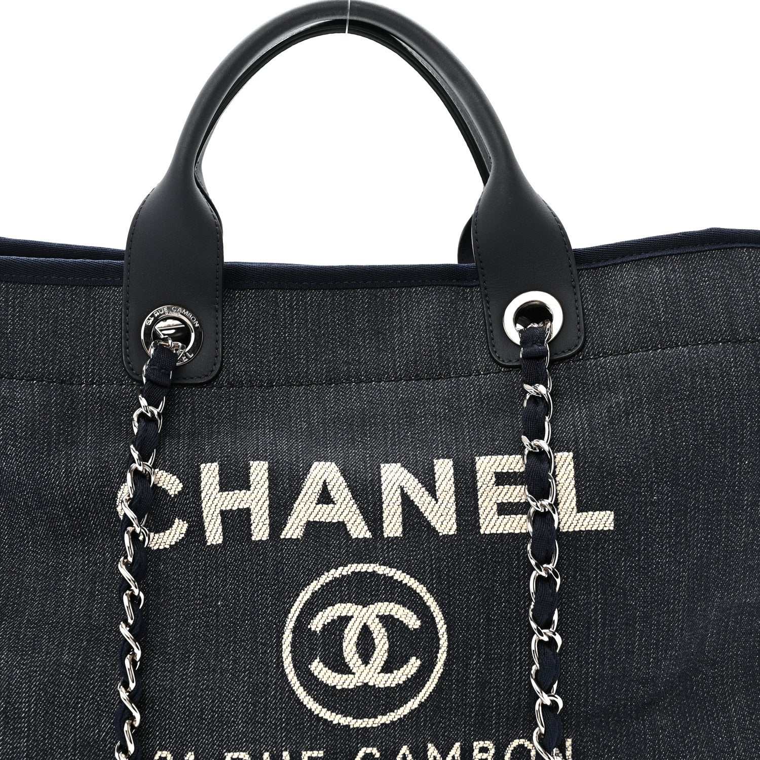 Denim Large Deauville Tote Dark Blue - Image 8