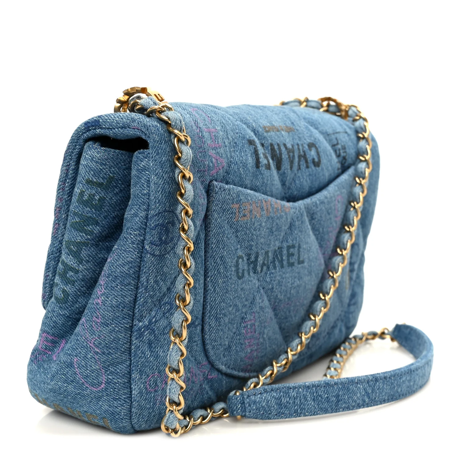 Denim Quilted Denim Large Mood Flap Blue Multicolor - Image 3