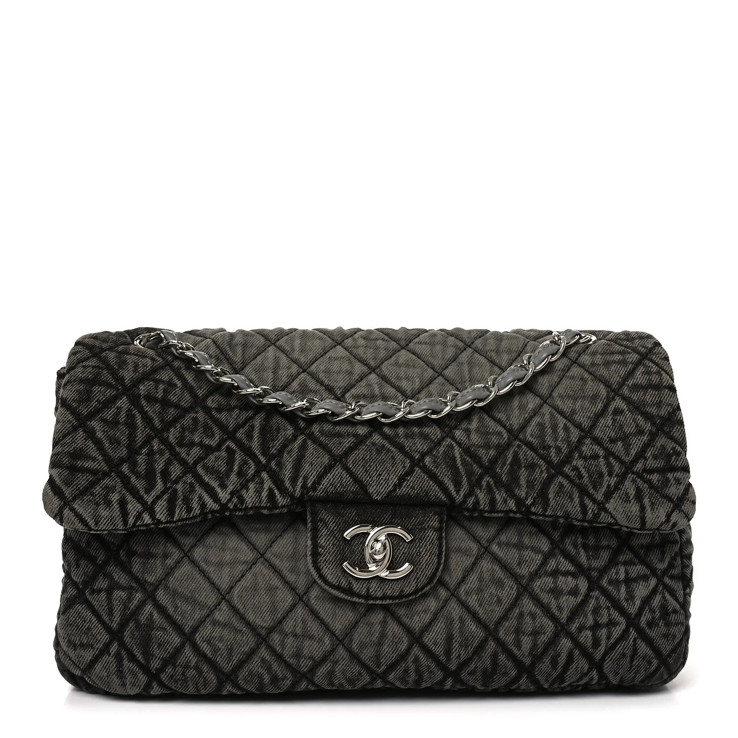 Denim Quilted Denimpression Flap Grey Black