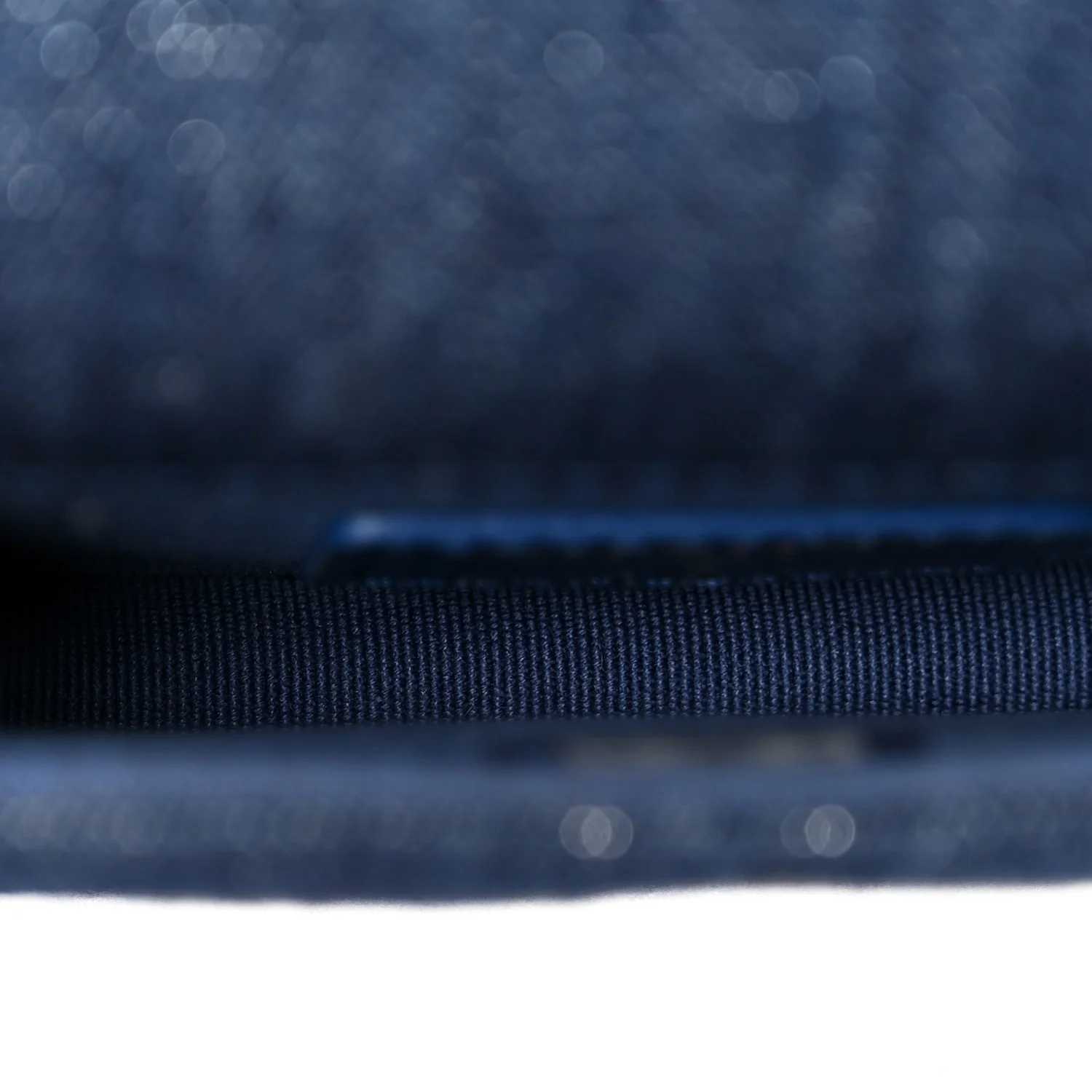 Denim Quilted Double You Flap Bag Charm Blue - Image 5