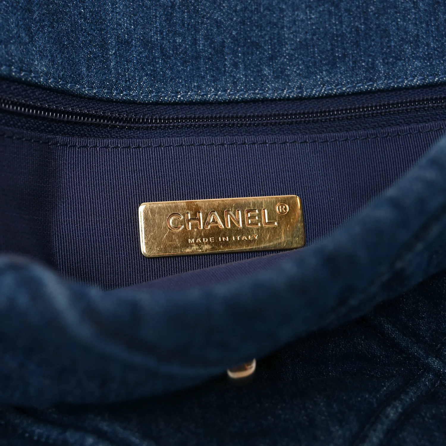 Denim Quilted Large Chanel 19 Flap Blue - Image 6