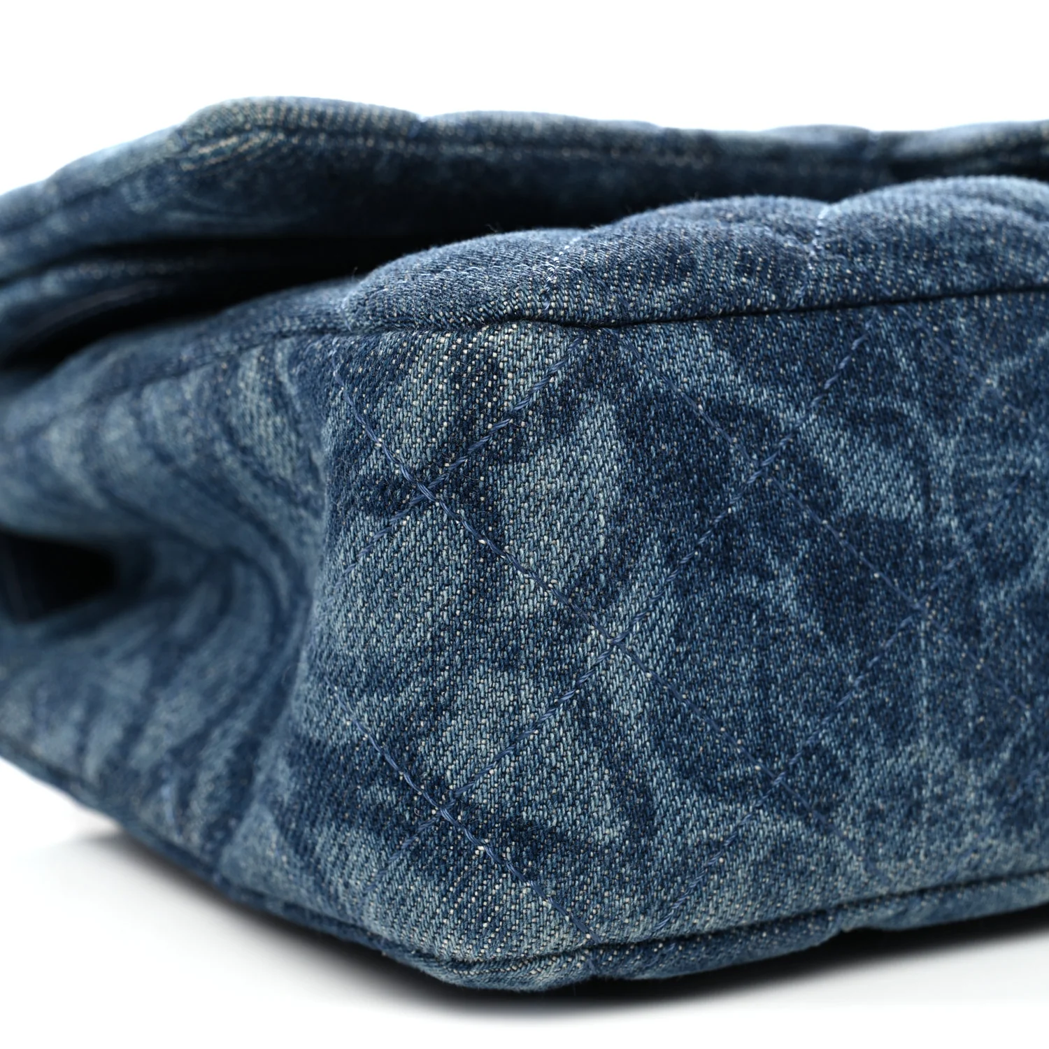 Denim Quilted Medium Camellia Flap Blue - Image 9
