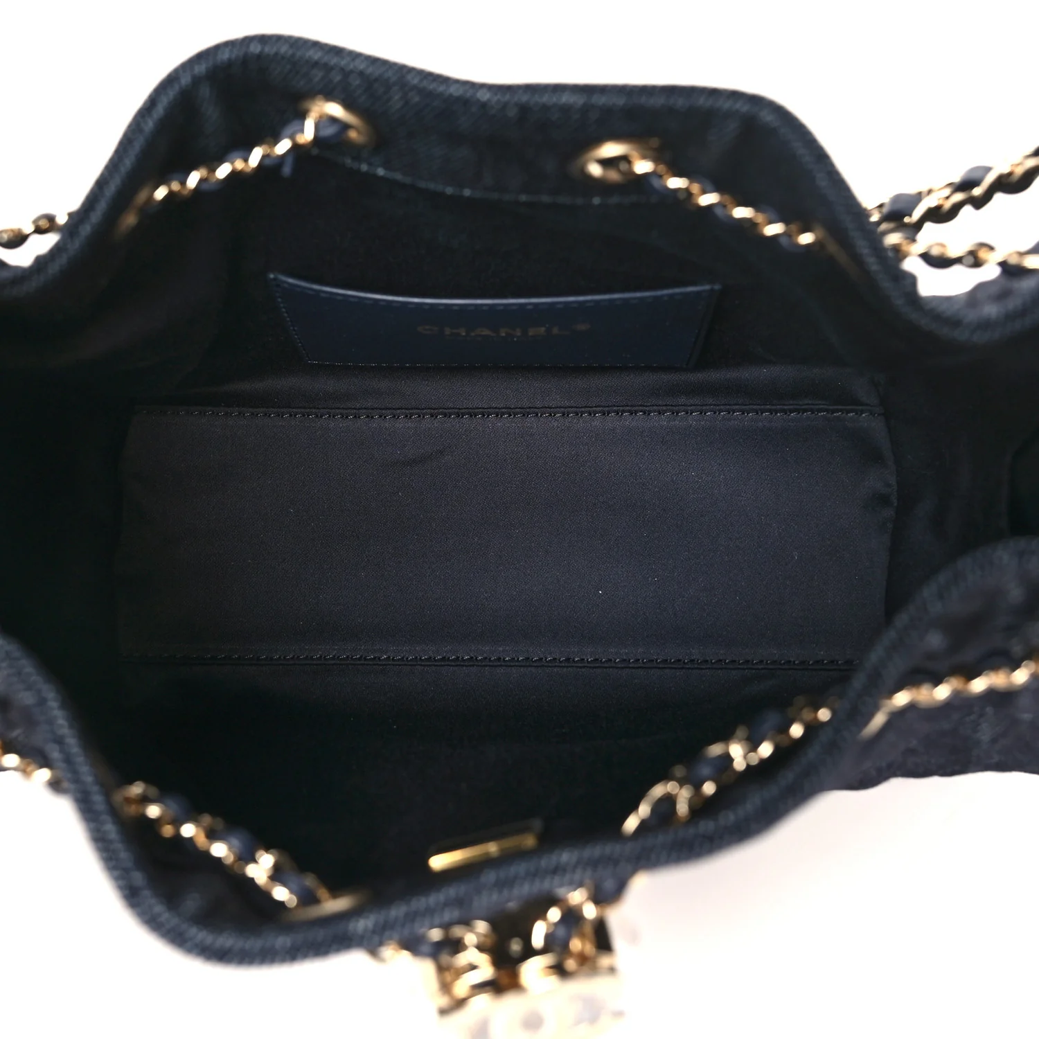 Denim Quilted Mini Chanel 25 Handbag Dark Blue - Image 5