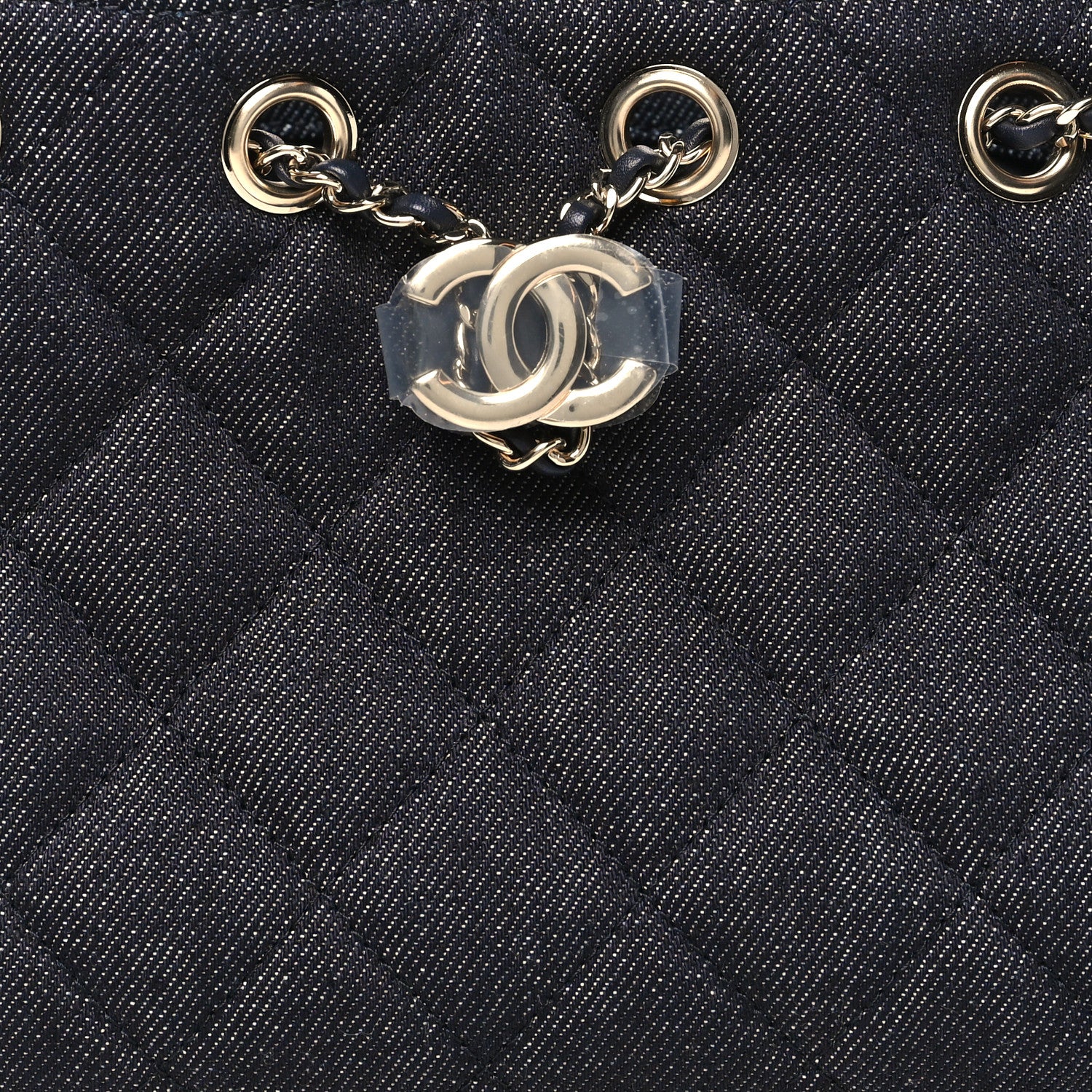 Denim Quilted Mini Chanel 25 Handbag Dark Blue - Image 8