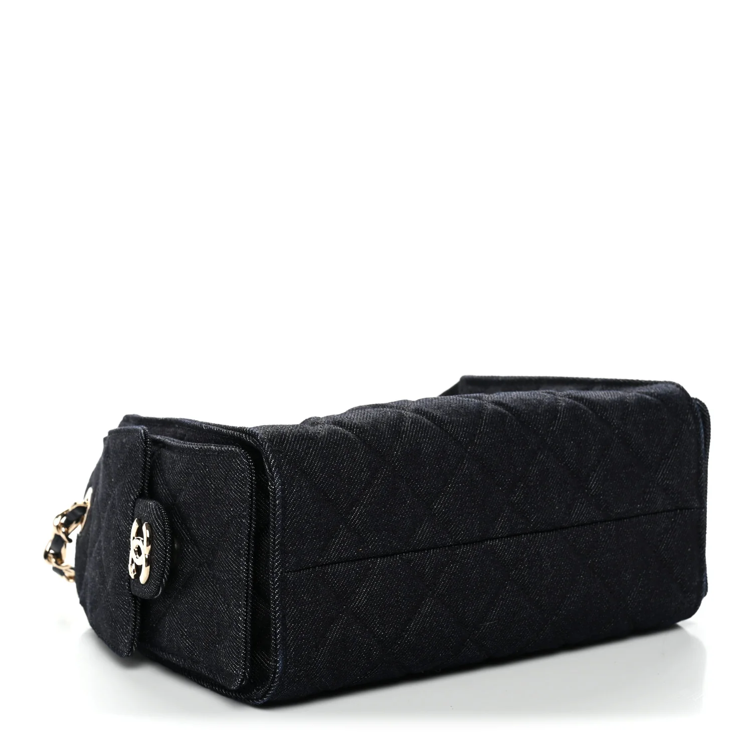 Denim Quilted Mini Chanel 25 Handbag Dark Blue - Image 4