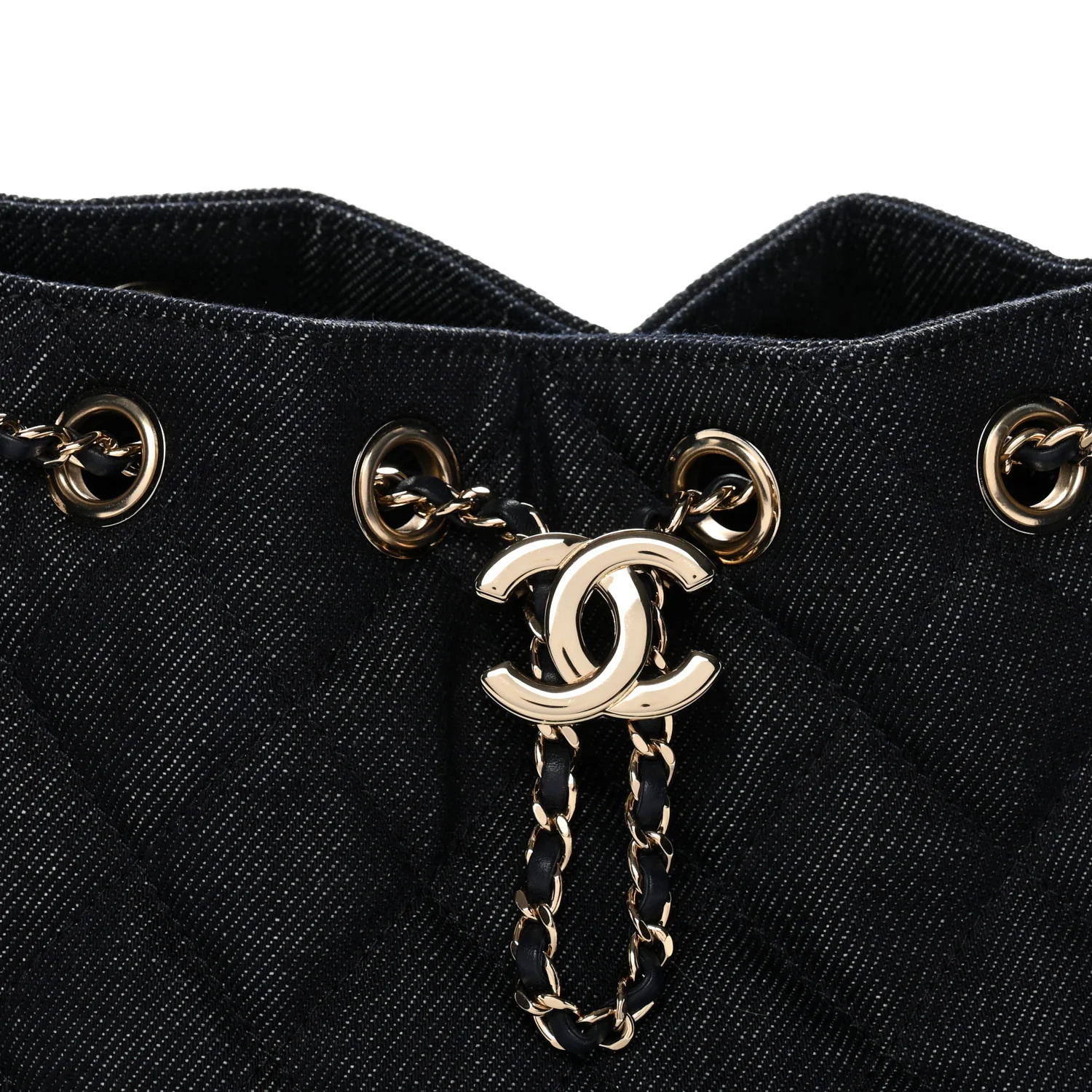Denim Quilted Mini Chanel 25 Handbag Dark Blue - Image 9