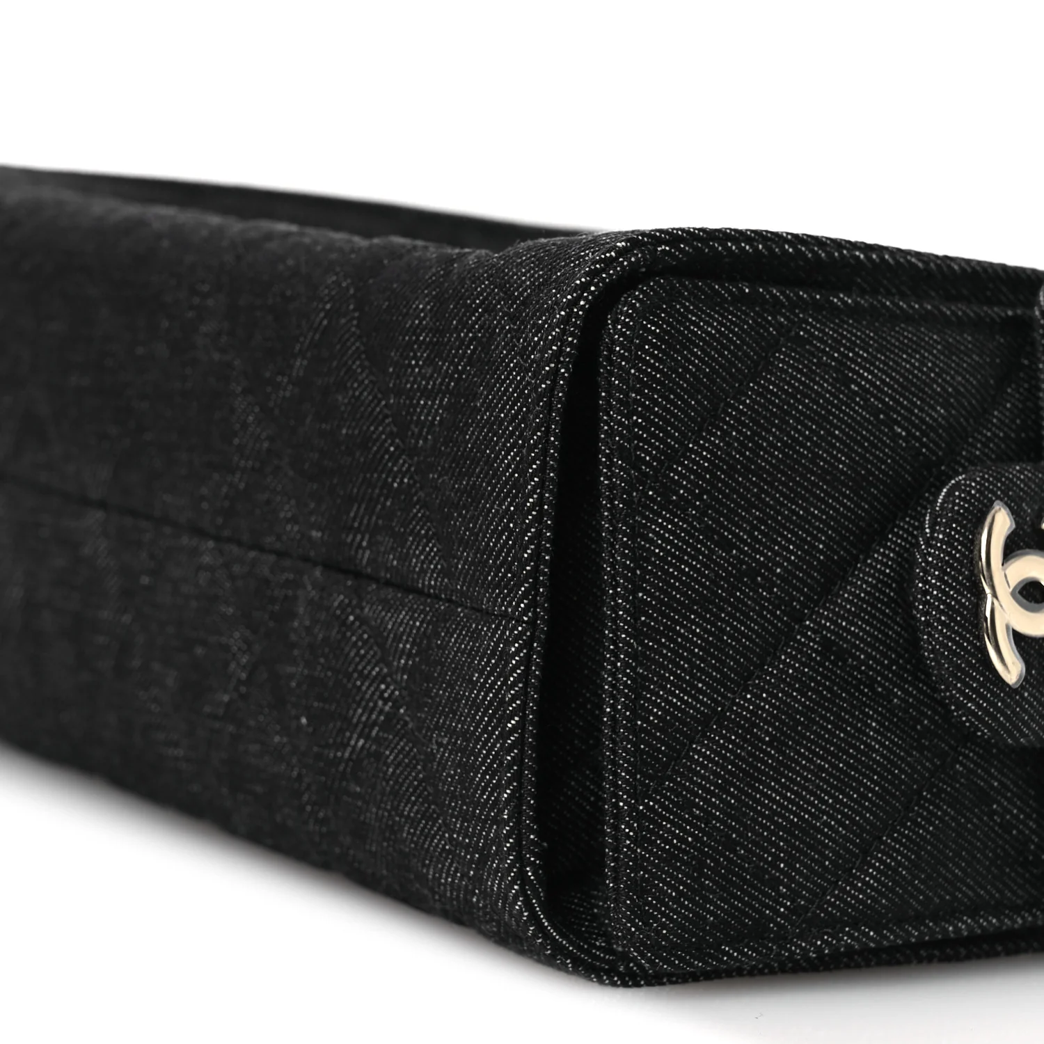 Denim Quilted Mini Chanel 25 Handbag Dark Blue - Image 10