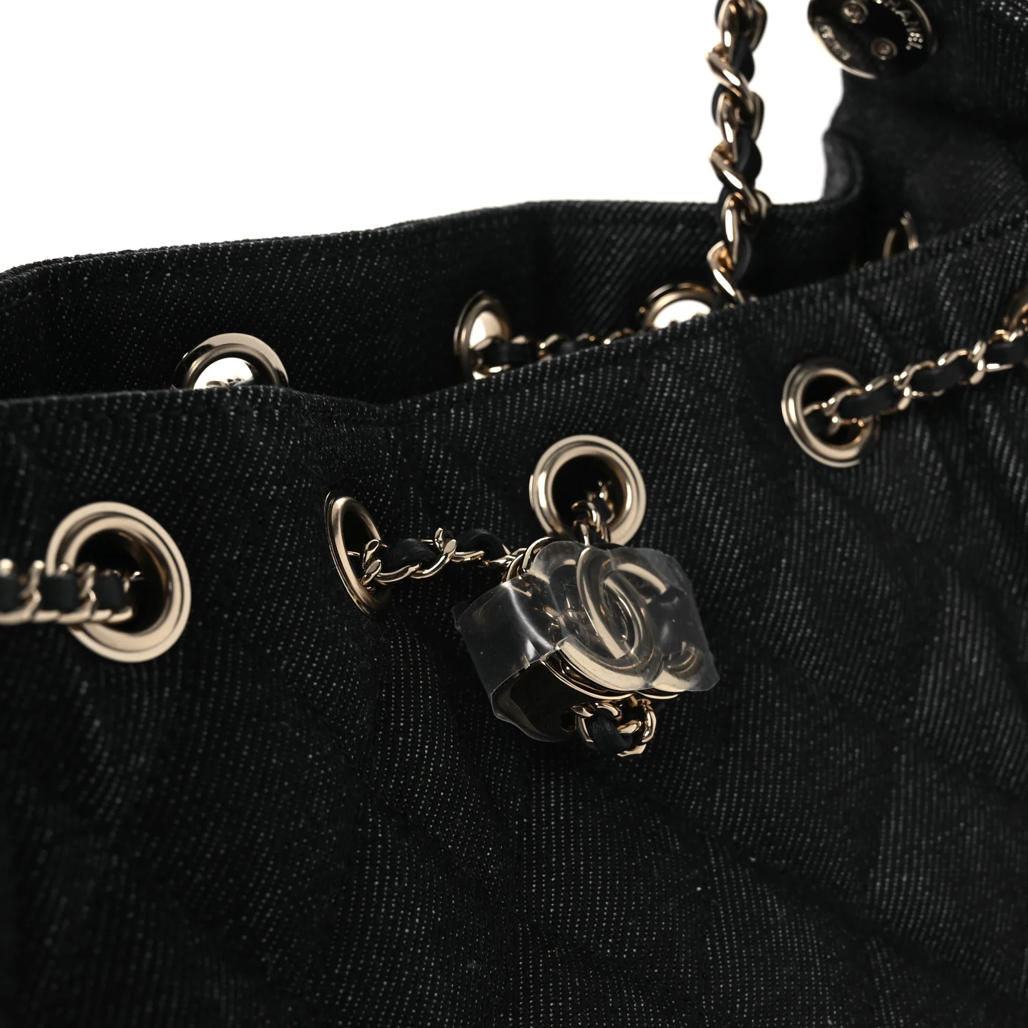 Denim Quilted Mini Chanel 25 Handbag Dark Blue - Image 11