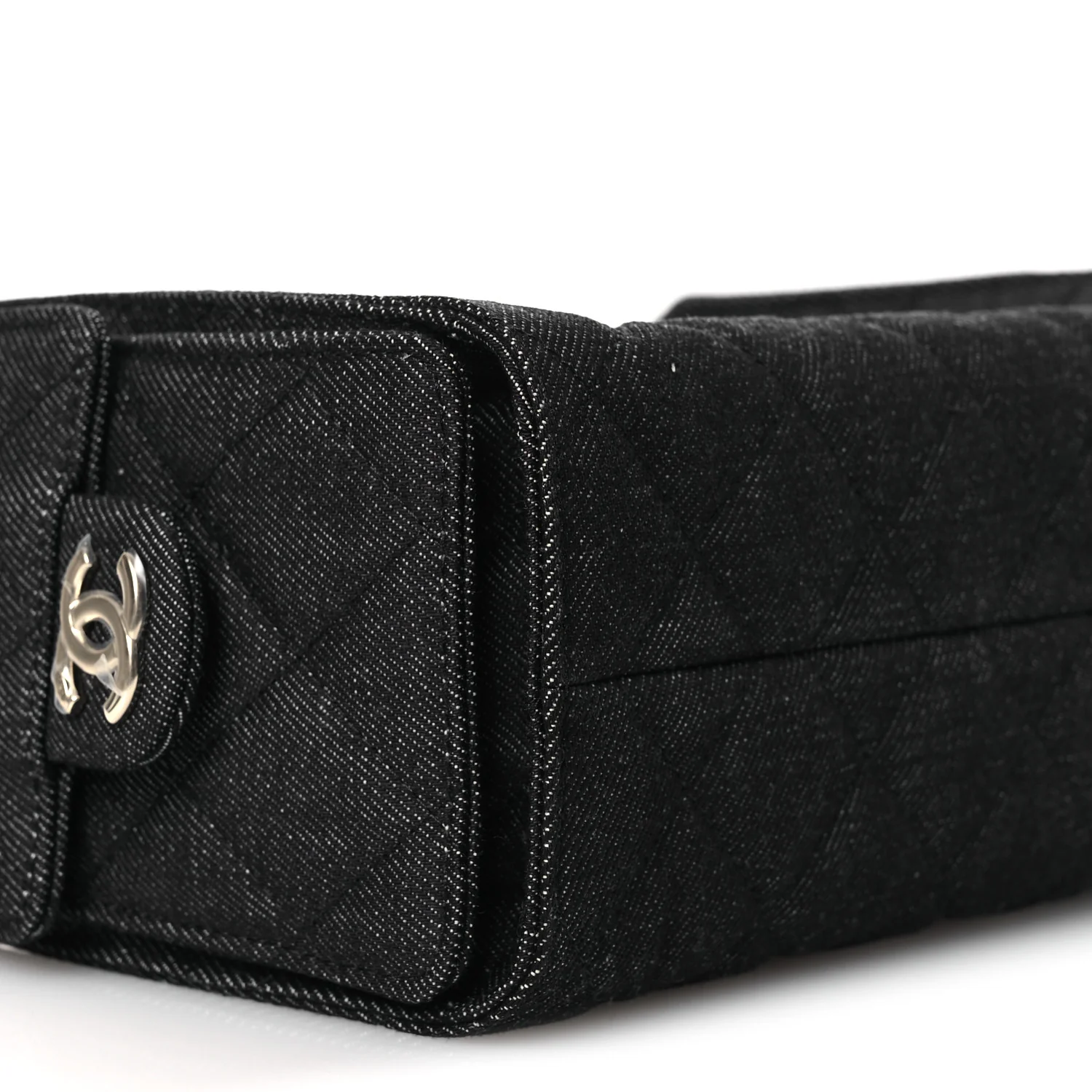 Denim Quilted Mini Chanel 25 Handbag Dark Blue - Image 9