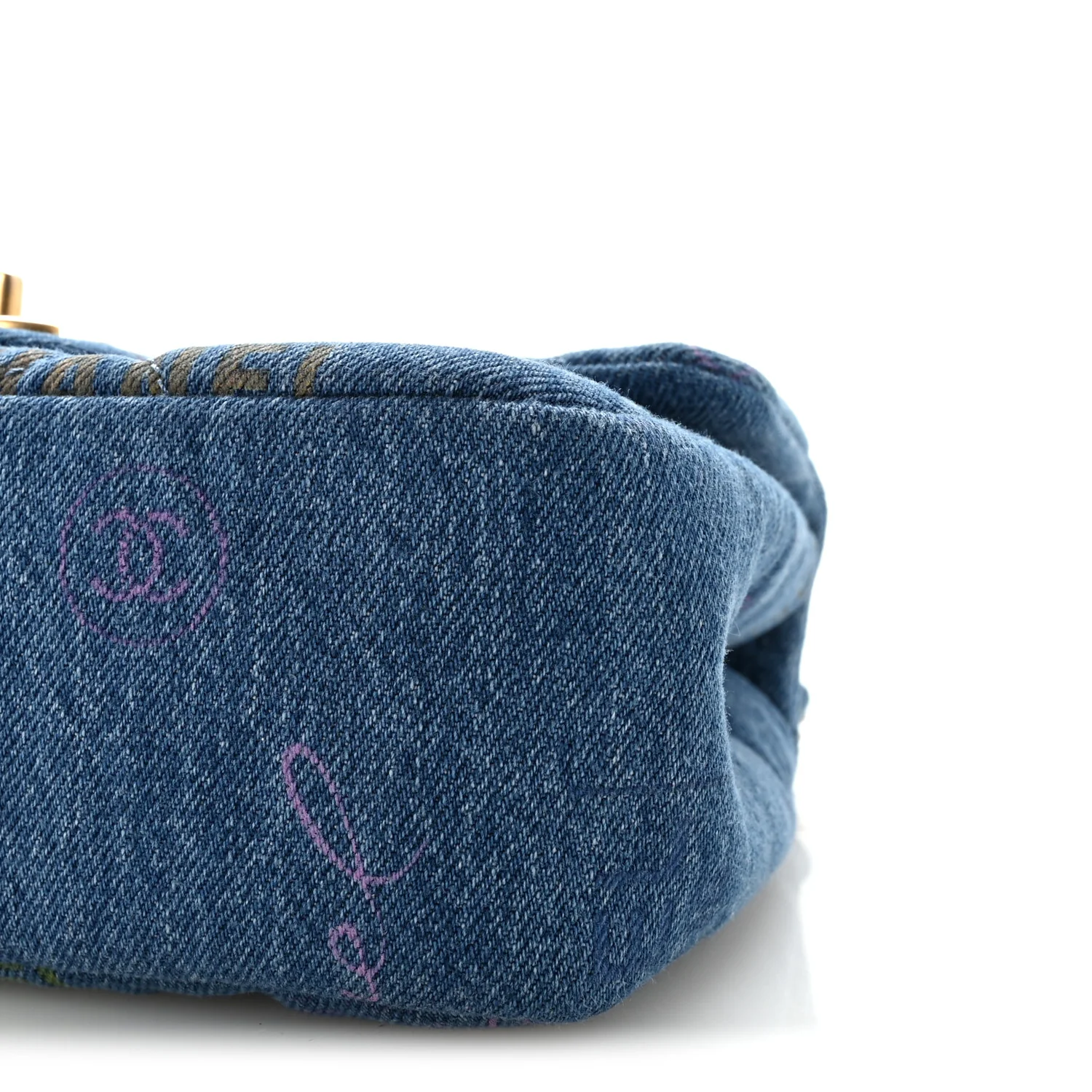 Denim Quilted Mini Denim Mood Rectangular Flap Blue Multicolor - Image 10