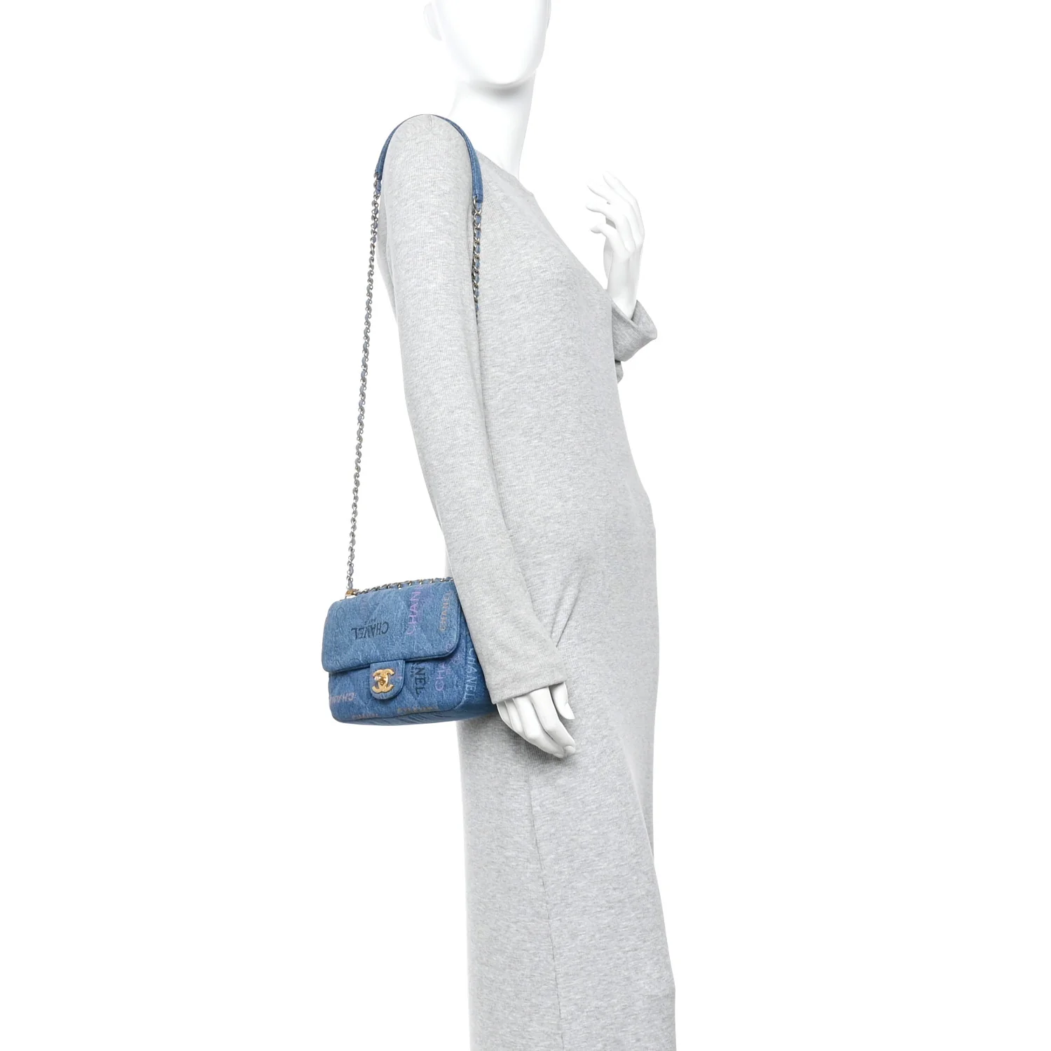 Denim Quilted Mini Denim Mood Rectangular Flap Blue Multicolor - Image 2