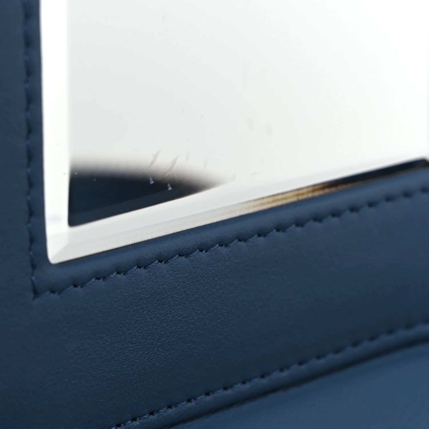 Denim Quilted Small CC Vanity Case Blue - Image 11