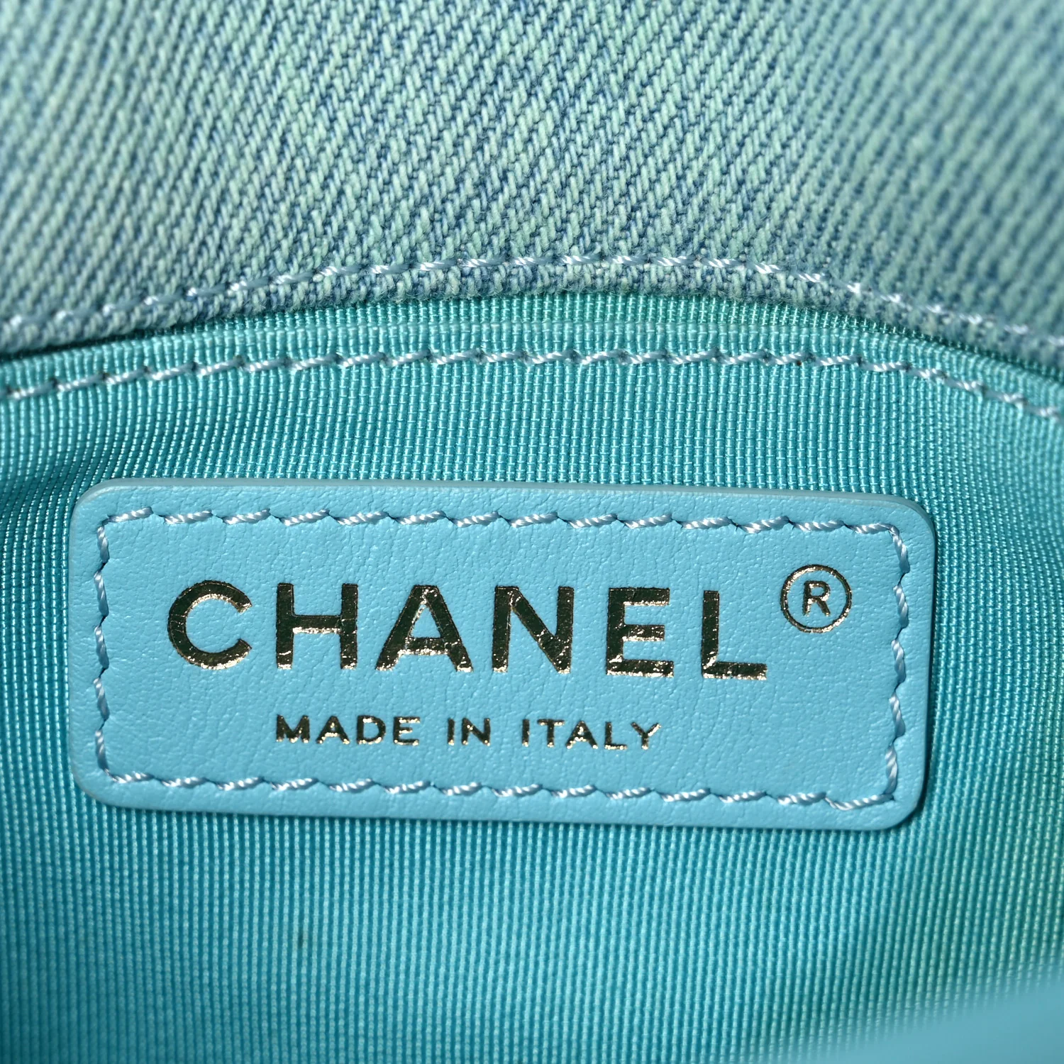 Denim Quilted Small Messenger Flap Neon Blue - Image 6