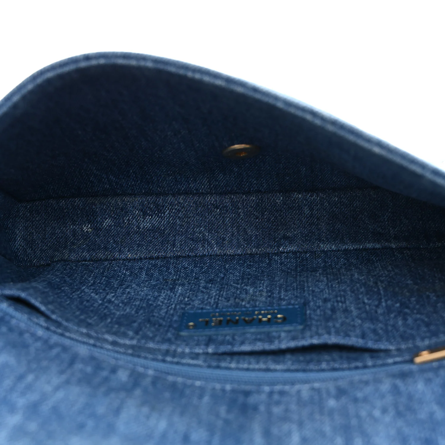 Denim Shearling Hieroglyph Flap Blue - Image 5