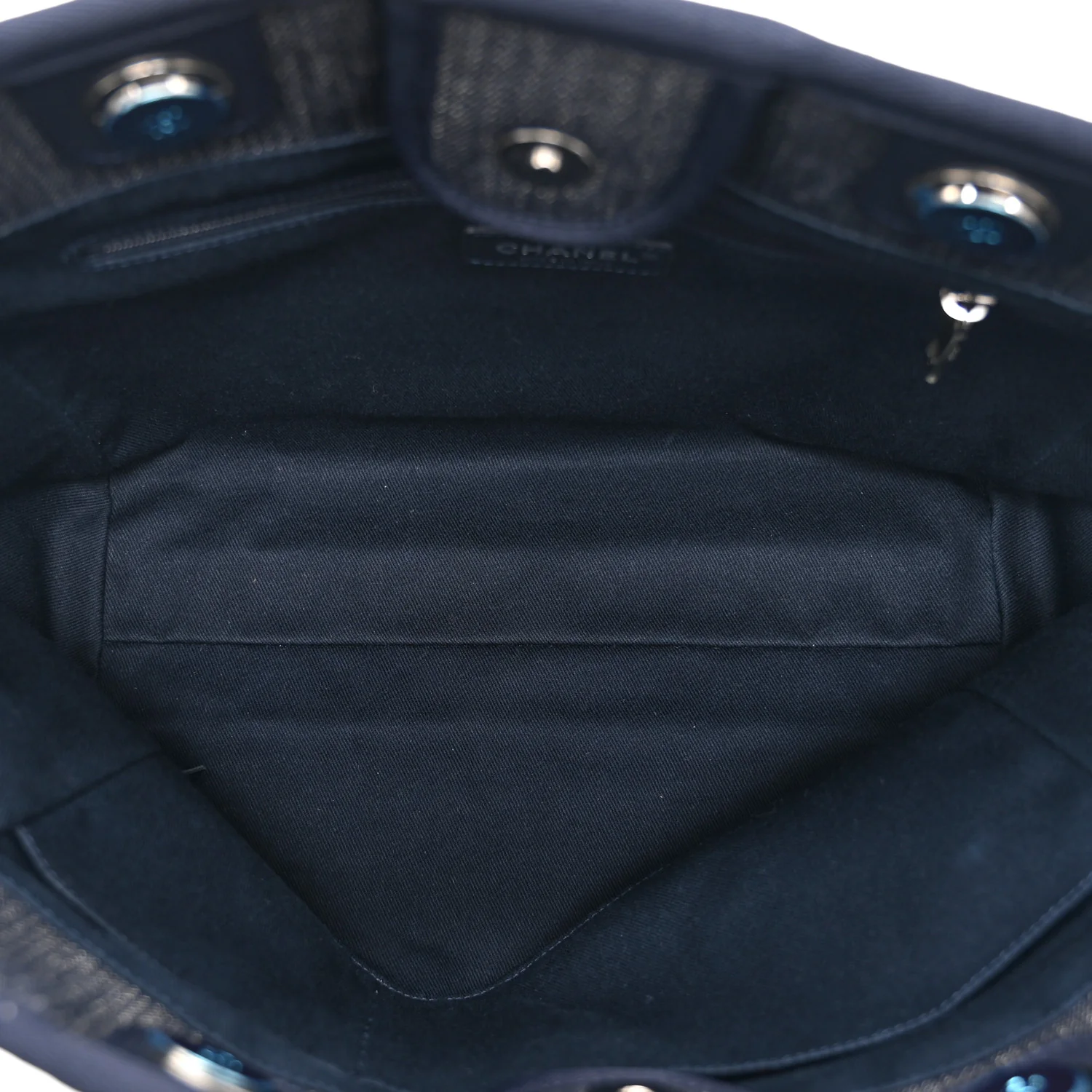 Denim Small Deauville Tote Blue Orange - Image 5