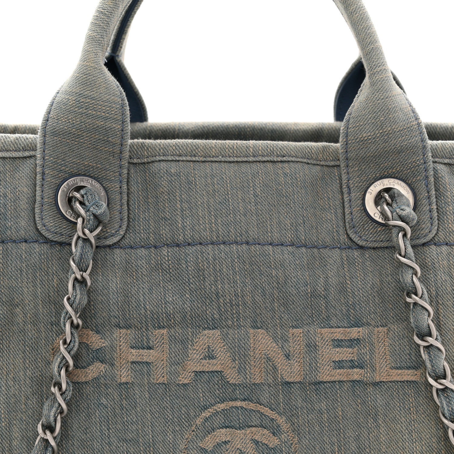 Denim Small Deauville Tote Light Blue - Image 9