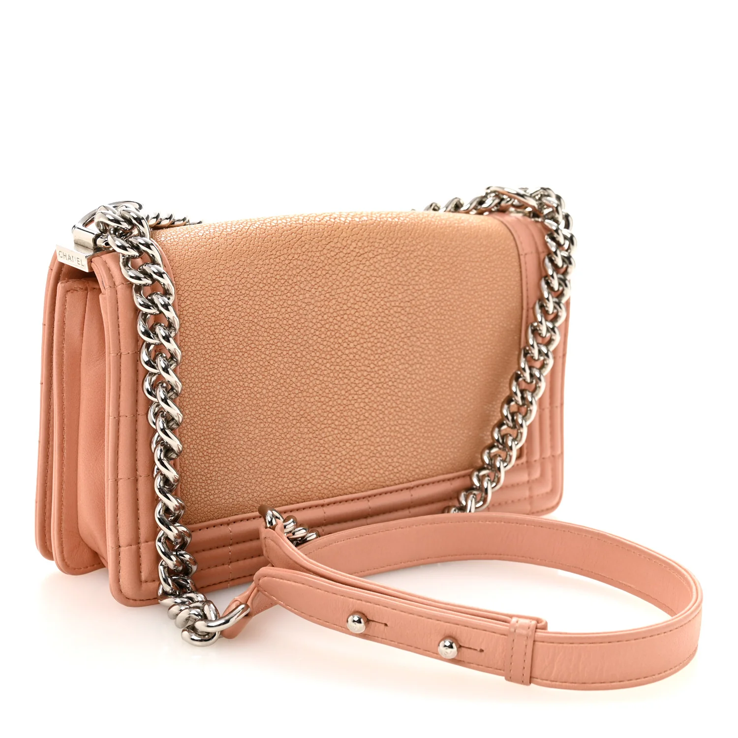 Galuchat Stingray Medium Boy Flap Pink - Image 3